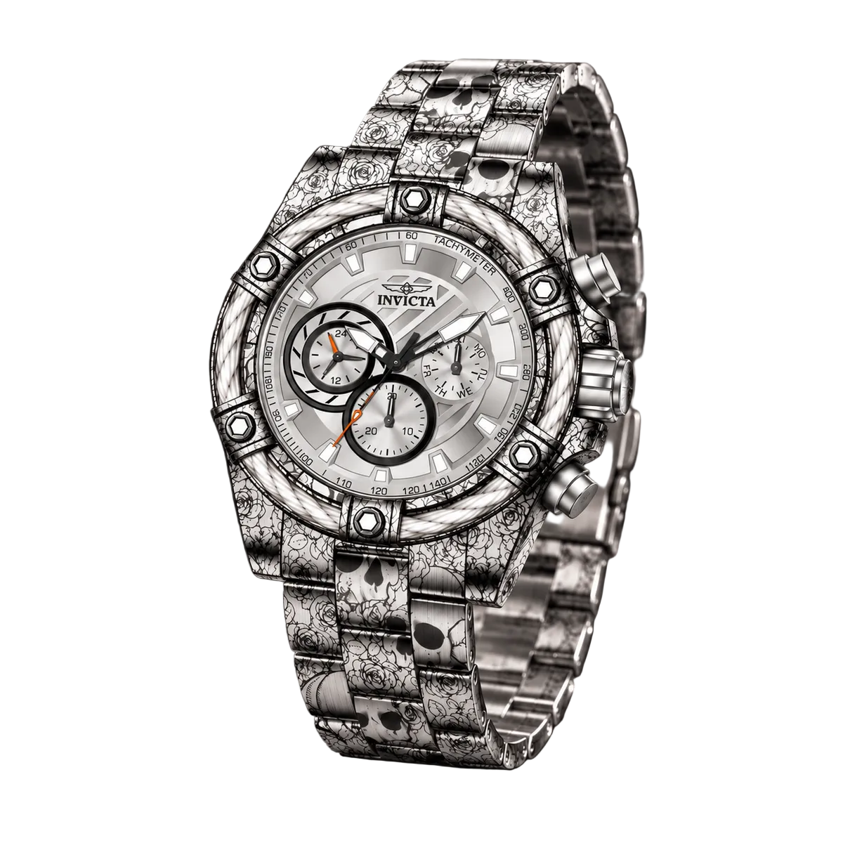 Invicta Bolt Hydroplated Overstrike Men's Watch - 52mm, Light Grey (51790)