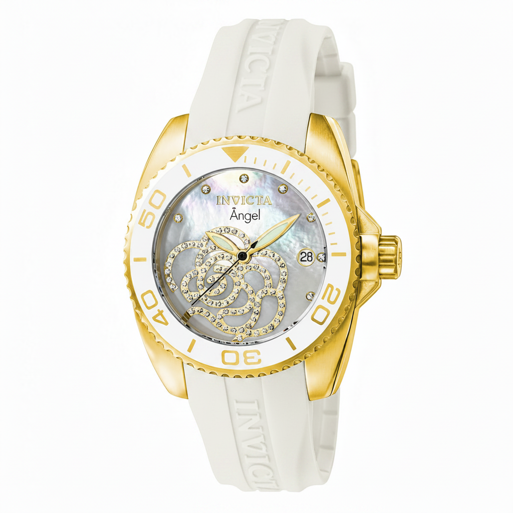 Invicta Angel Women's Watch w/ Mother of Pearl Dial - 38mm, White (0488)