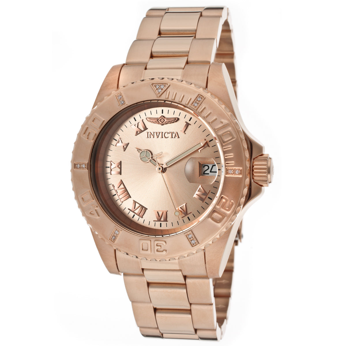 Invicta Pro Diver 0.06 Carat Diamond Swiss Ronda 515 Caliber Men's Watch - 40mm, Rose Gold (ZG-12821)