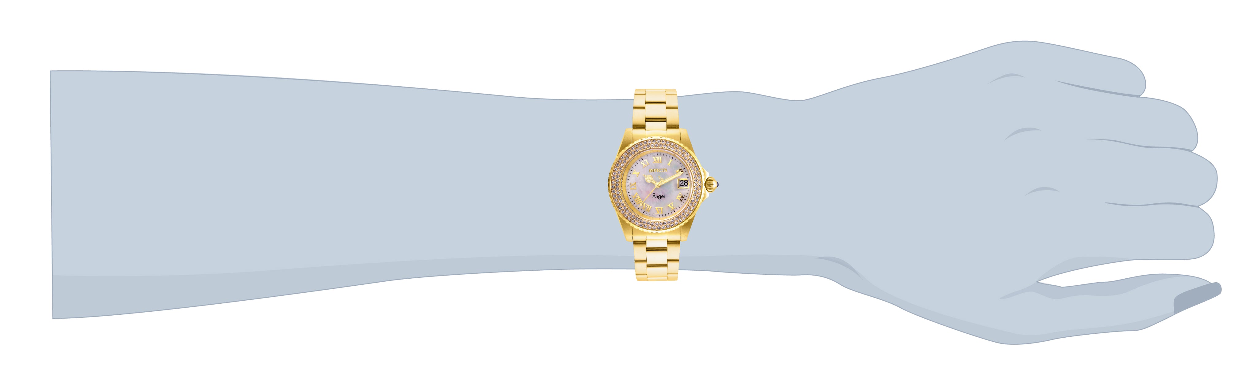 Invicta Angel Swiss Ronda 515 Caliber Women's Watch w/ Mother of Pearl Dial - 40mm, Gold (22875)
