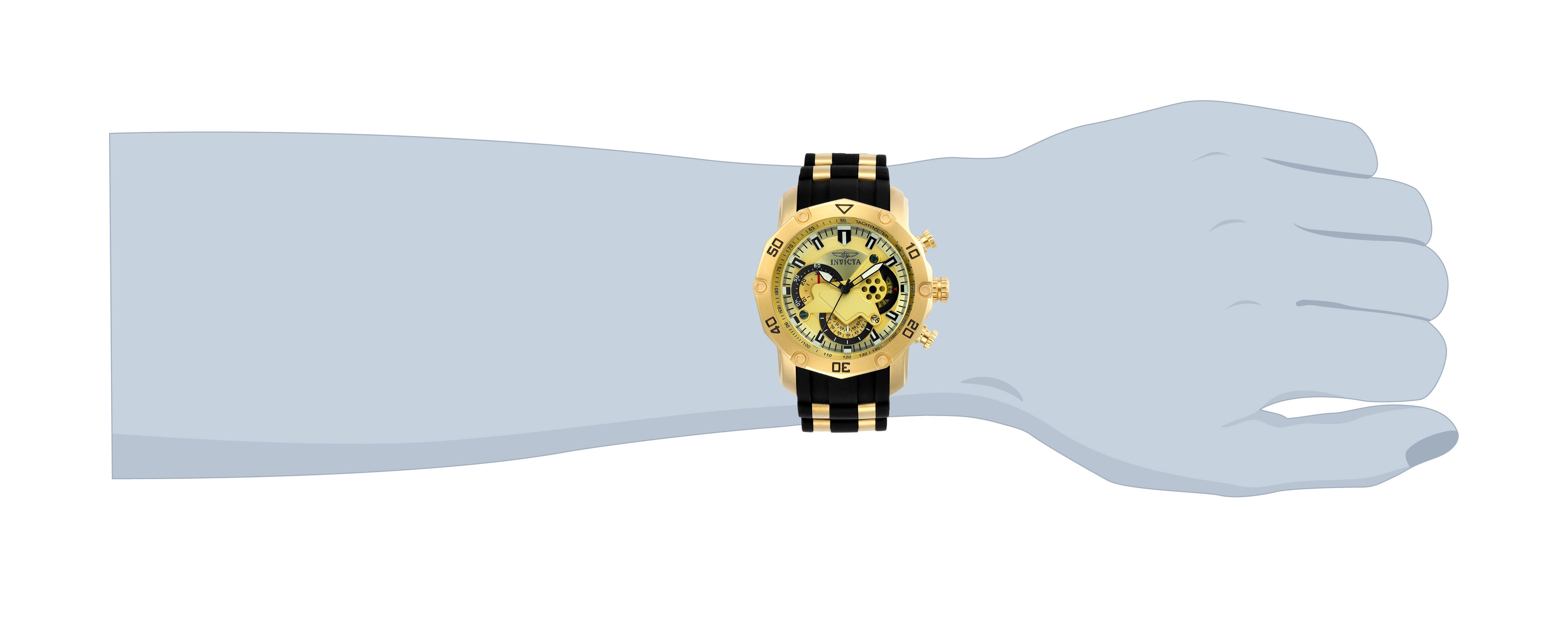 Invicta Pro Diver SCUBA Men's Watch - 50mm. Gold, Black (23427)