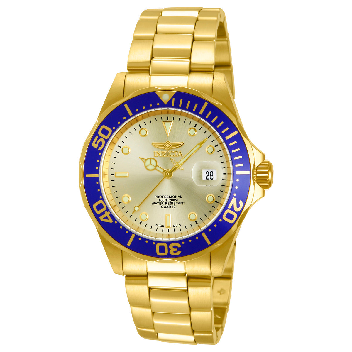 Invicta Pro Diver Men's Watch - 40mm, Gold (ZG-14124)