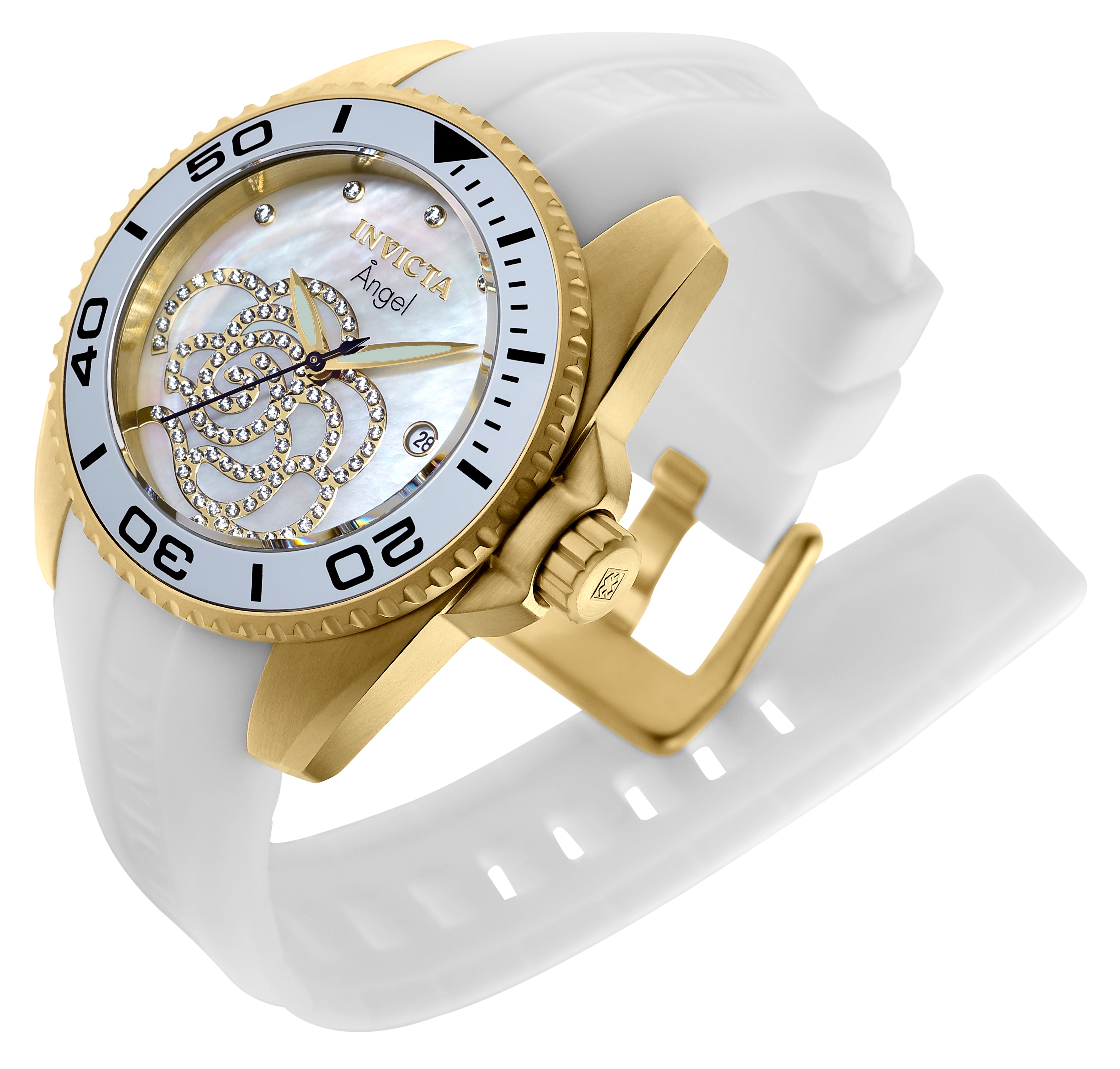 Invicta Angel Women's Watch w/ Mother of Pearl Dial - 38mm, White (0488)