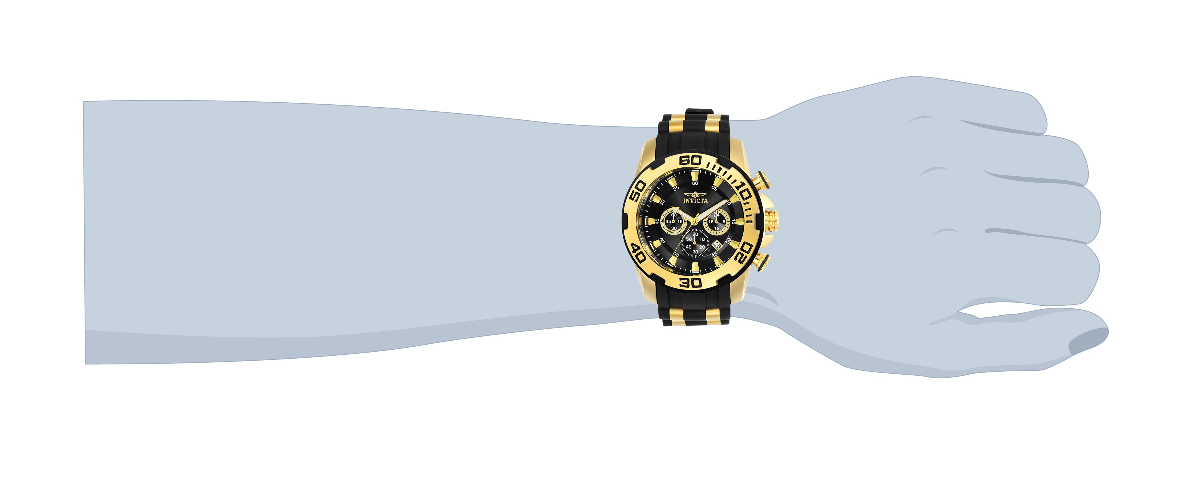Invicta Pro Diver SCUBA Men's Watch - 50mm, Gold, Black (22340)