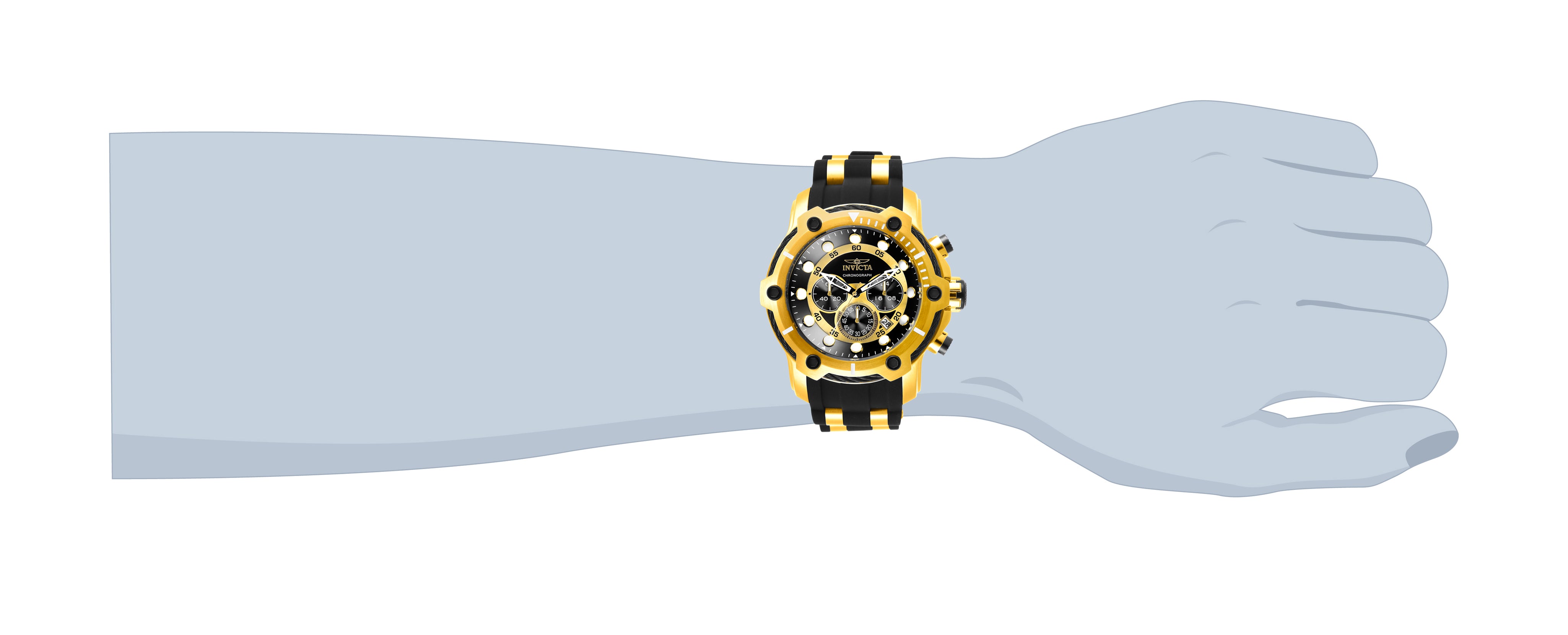 Invicta Bolt Skarn Men's Watch - 51.5mm, Gold, Black (26751)
