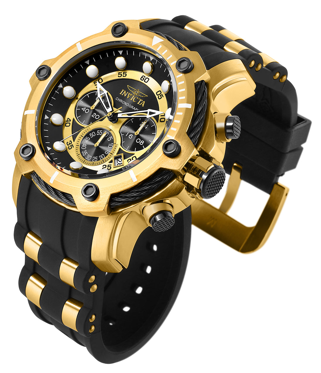 Invicta Bolt Skarn Men's Watch - 51.5mm, Gold, Black (26751)