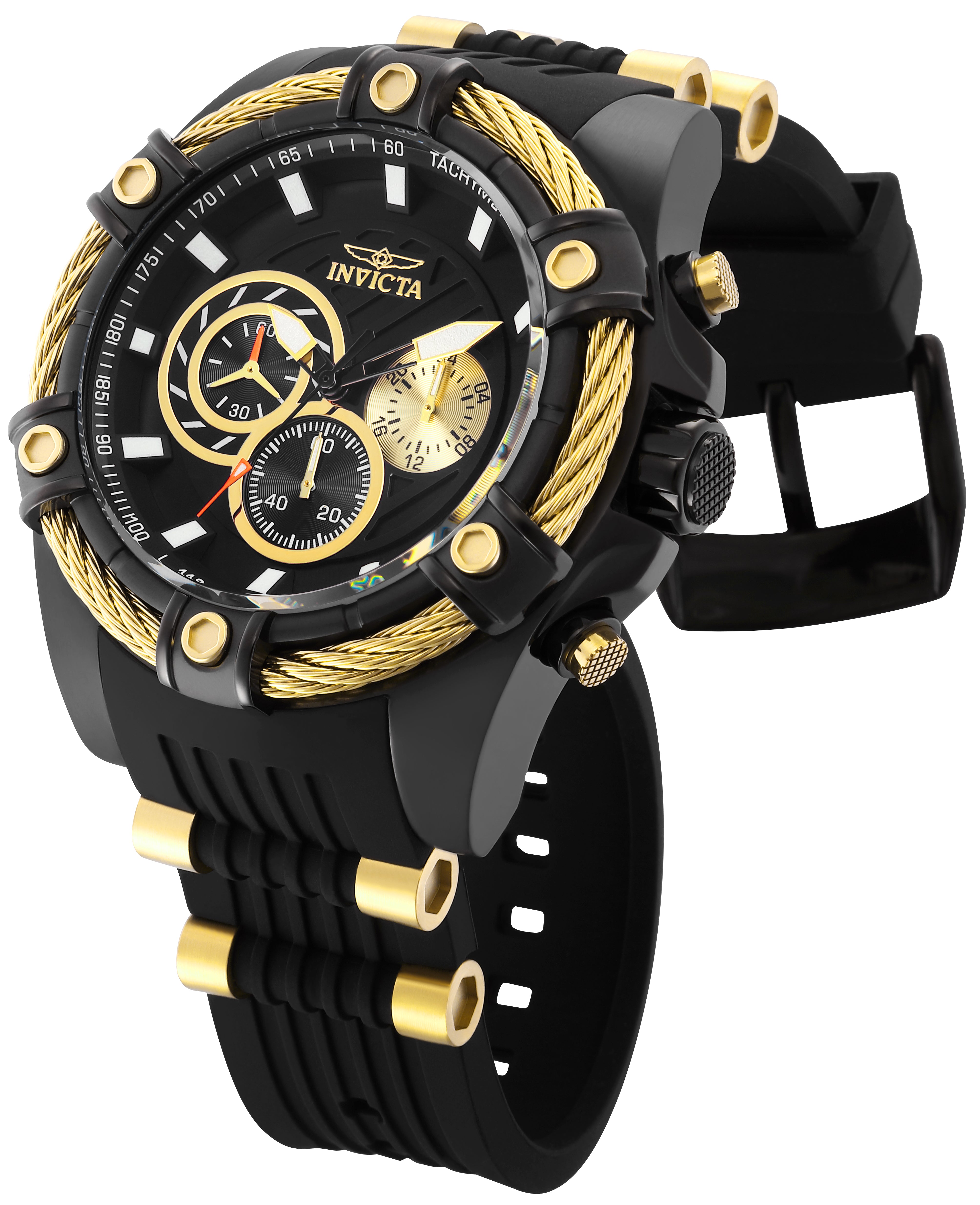 Invicta Bolt Exocord Men's Watch - 52mm, Gold, Black (28015)
