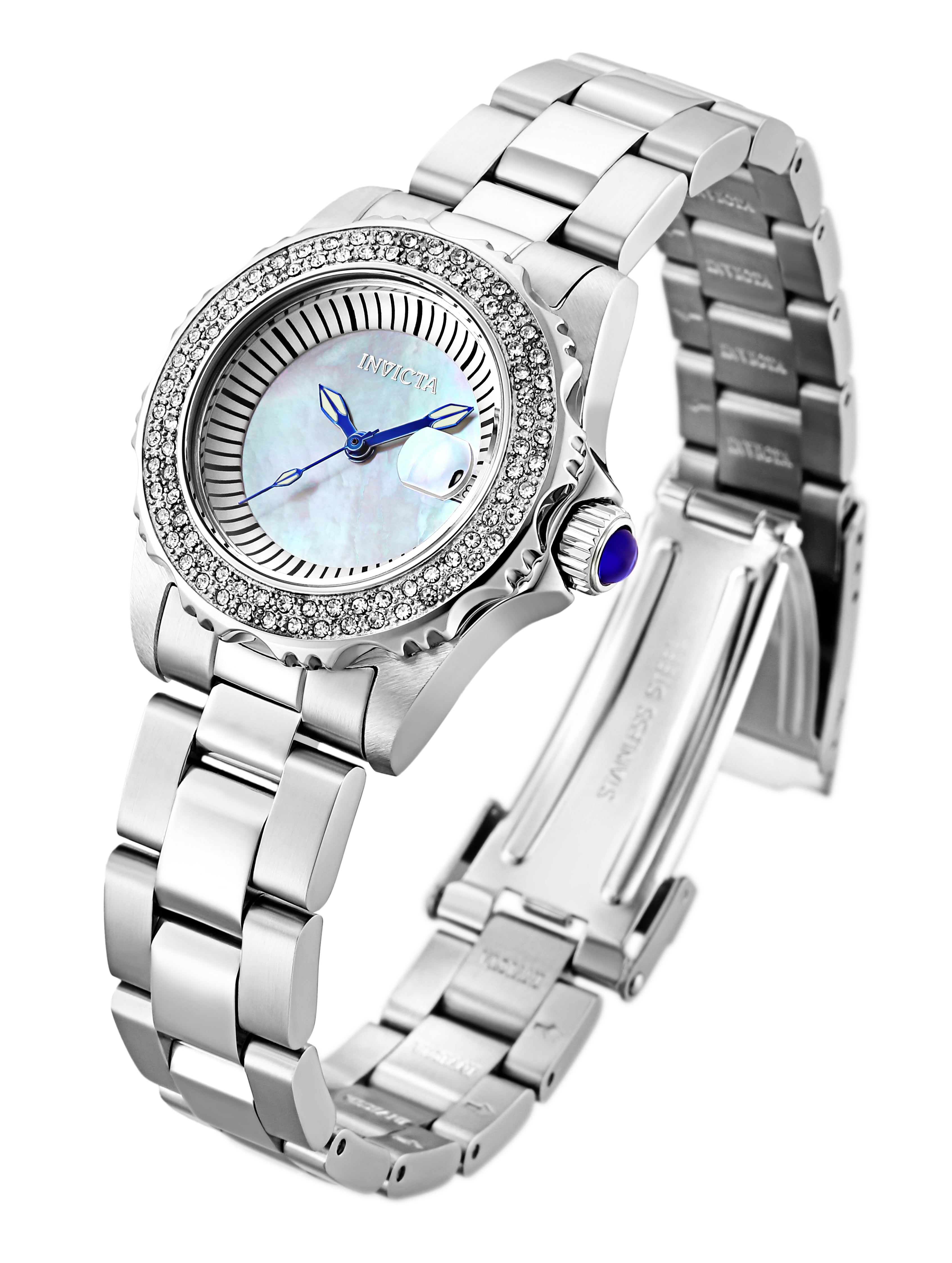 Invicta Angel Swiss Ronda 585 Caliber Women's Watch w/ Mother of Pearl Dial - 30mm, Steel (28442)