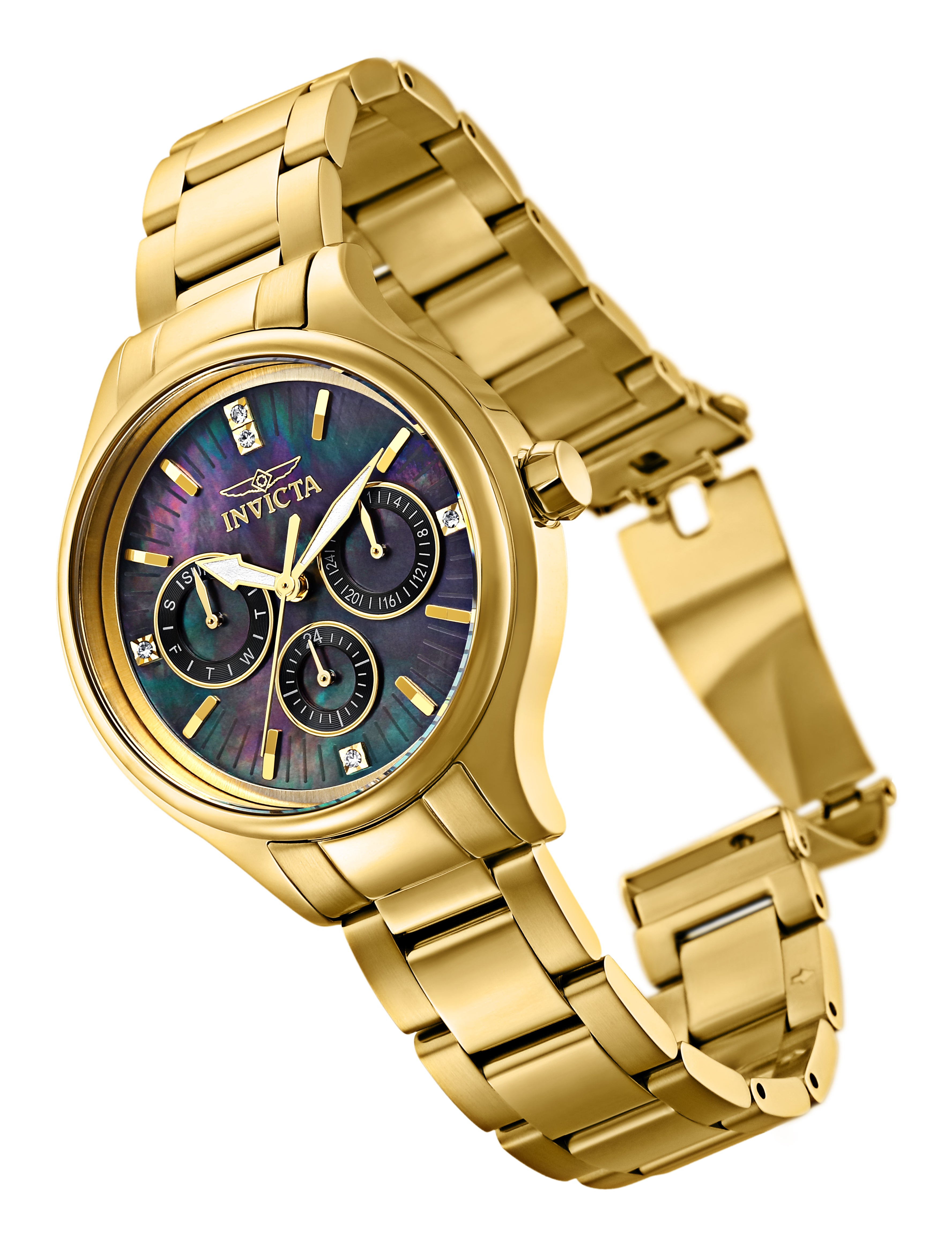 Invicta Angel Lumamode Women's Watch w/ Mother of Pearl Dial - 38mm, Gold (28735)