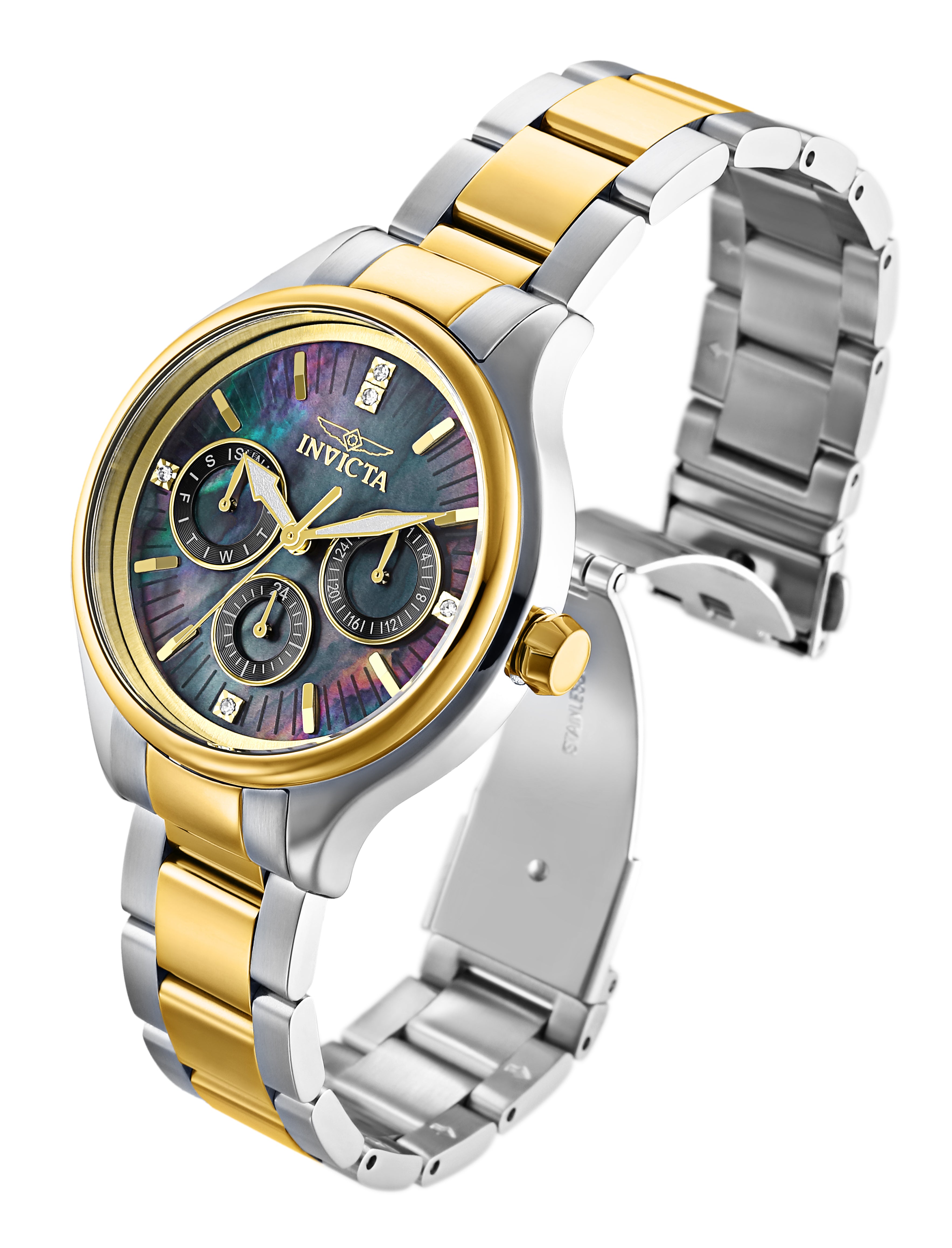 Invicta Angel Lumamode Women's Watch w/ Mother of Pearl Dial - 38mm, Steel, Gold (28737)