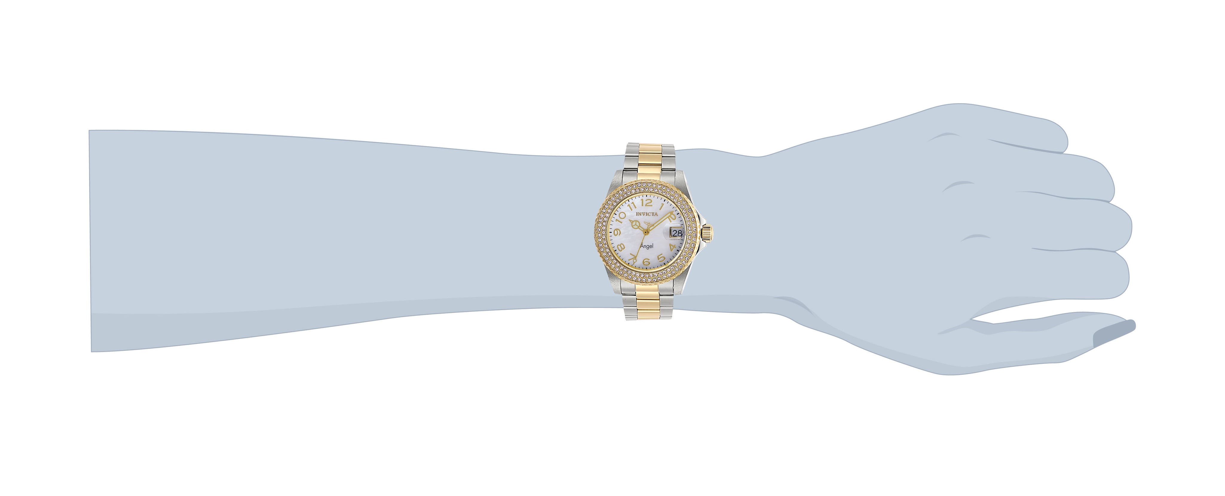 Invicta Angel Swiss Ronda 515 Caliber Women's Watch w/ Mother of Pearl Dial - 40mm, Steel, Gold (28675)