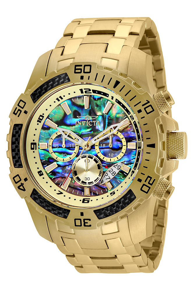 Open Box Invicta Pro Diver SCUBA Men's Watch w/ Abalone Dial - 51mm, Gold (AIC-25094)