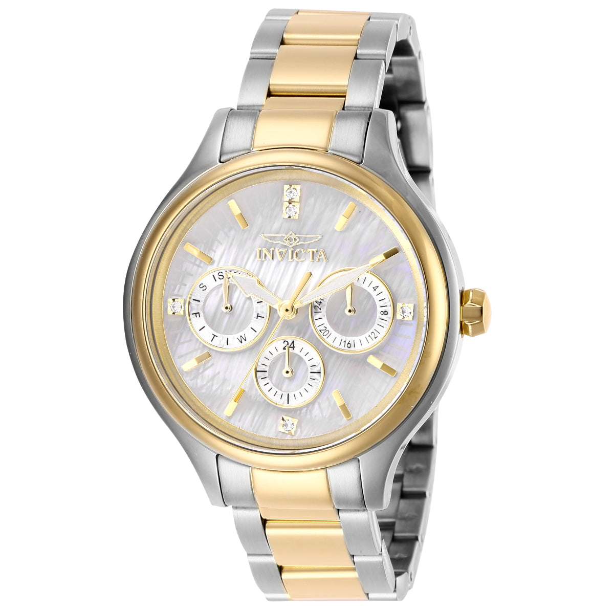 Invicta Angel Lumamode Women's Watch w/ Mother of Pearl Dial - 38mm, Steel, Gold (28655)