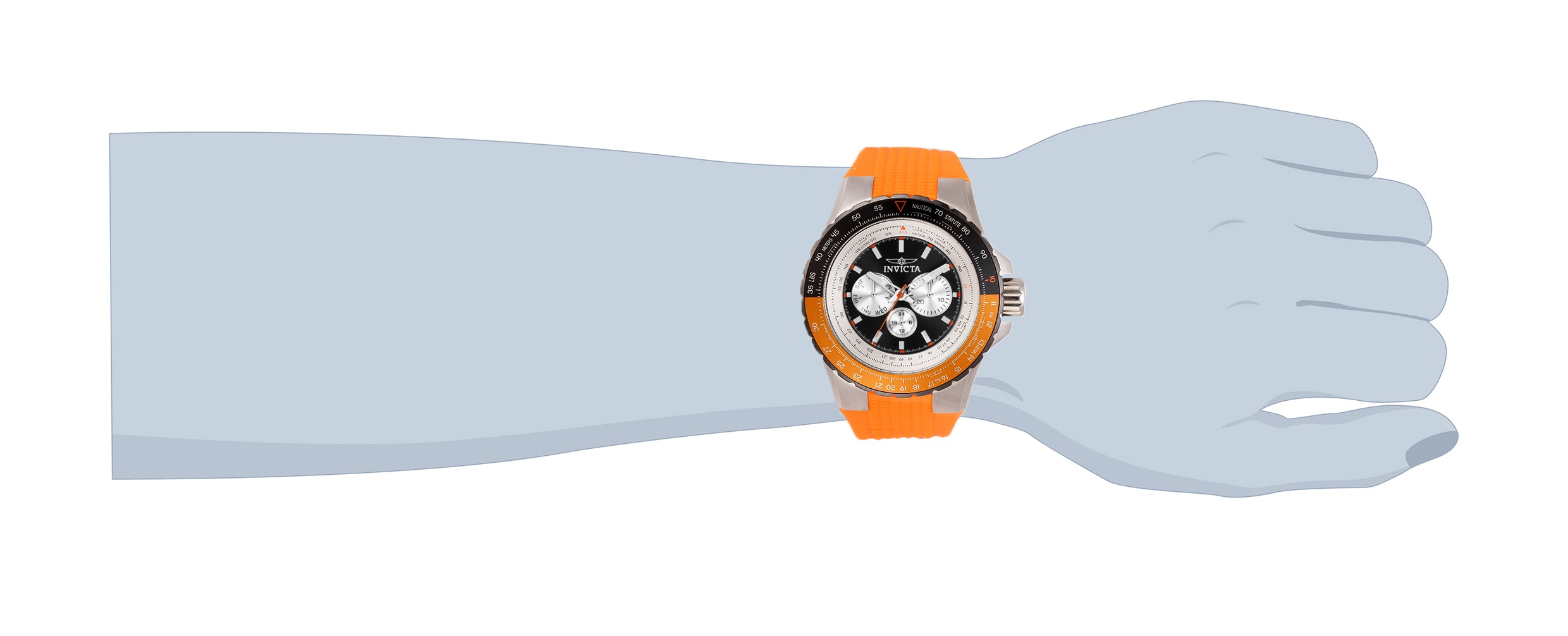 Invicta Aviator Skyshock Men's Watch - 50mm. Orange (33035)