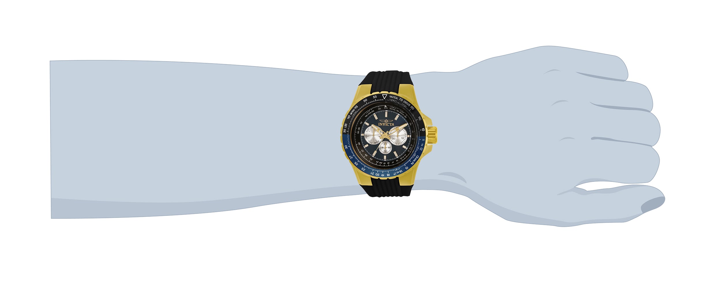 Invicta Aviator Skyshock Men's Watch - 50mm. Black (33031)