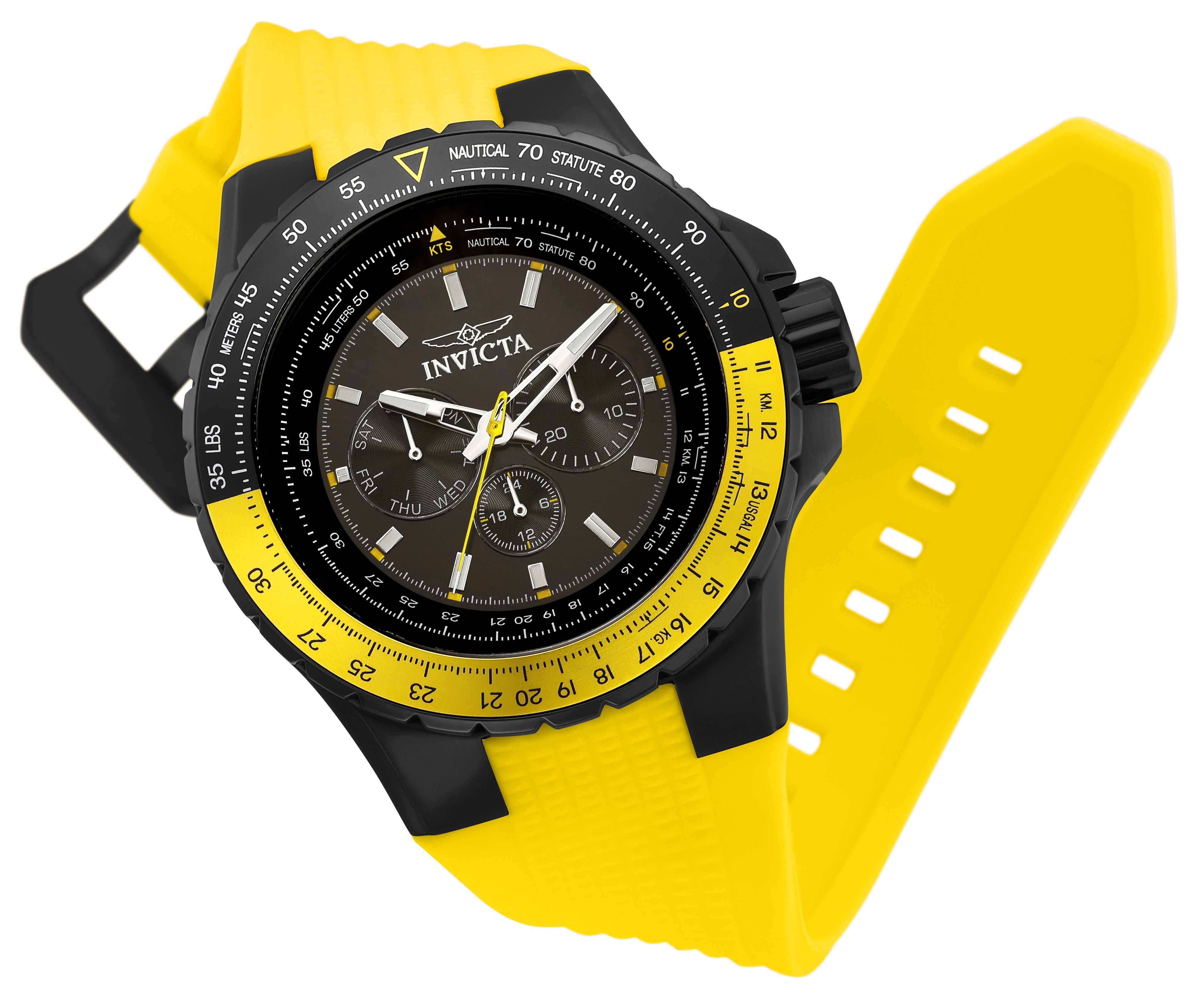Invicta Aviator Skyshock Men's Watch - 50mm. Yellow (33038)