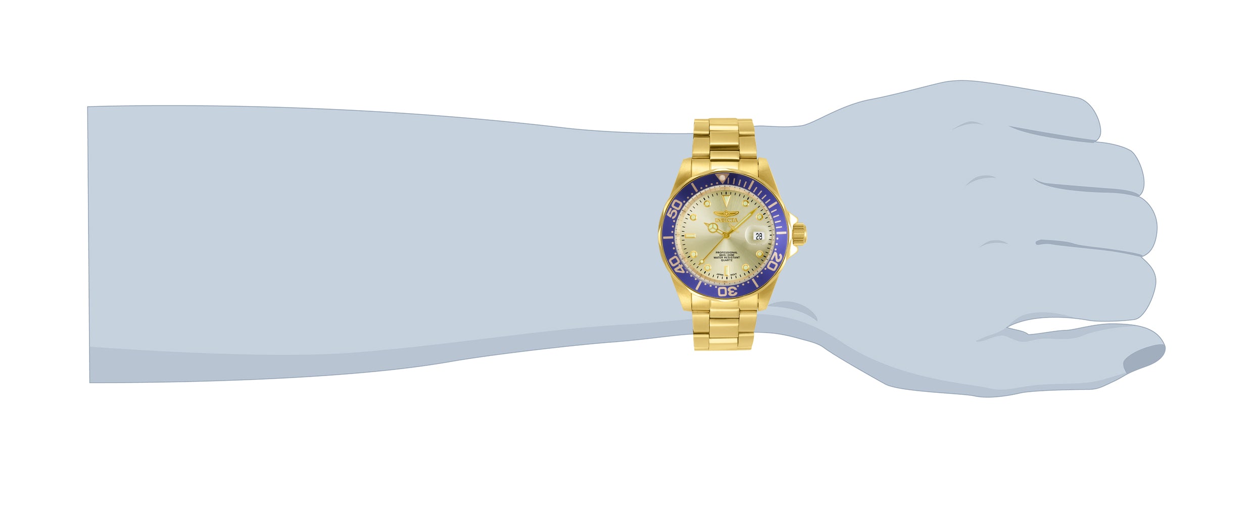 Invicta Pro Diver Men's Watch - 40mm. Gold (14124)