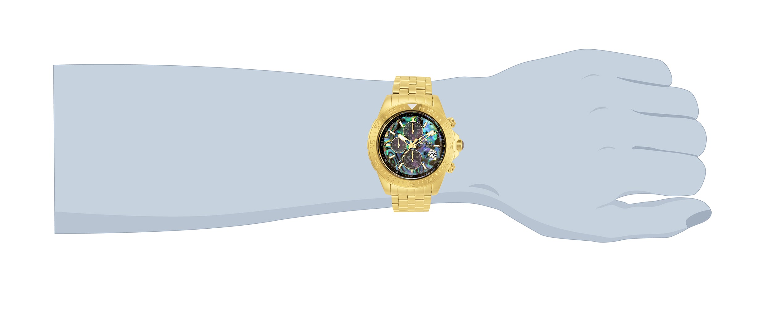 Invicta Aviator Vesparia Men's Watch w/ Abalone Dial - 47mm, Gold (33575)