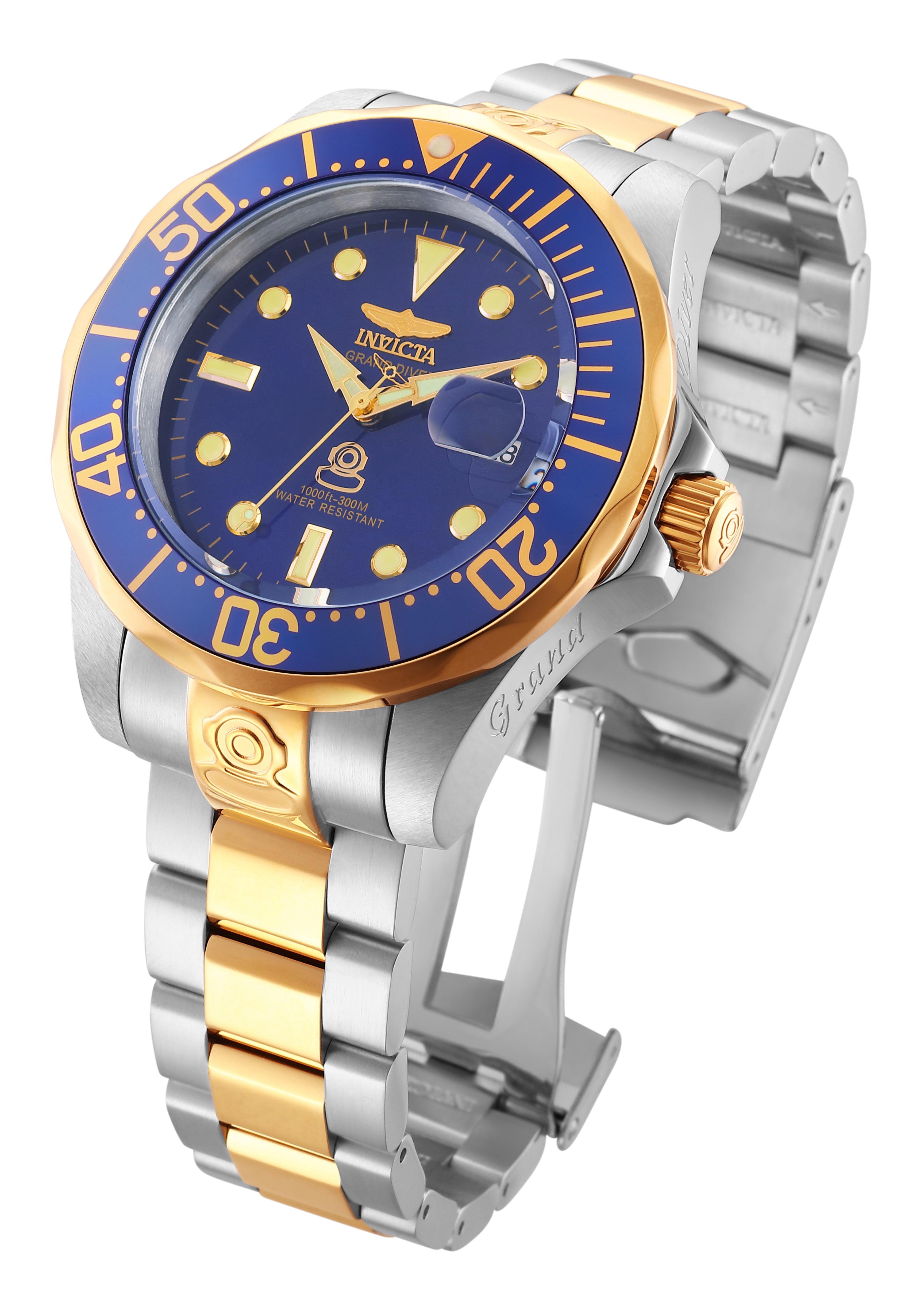 Invicta Grand Diver Deep Garrison Automatic Men's Watch - 47mm. Steel, Gold (3049)