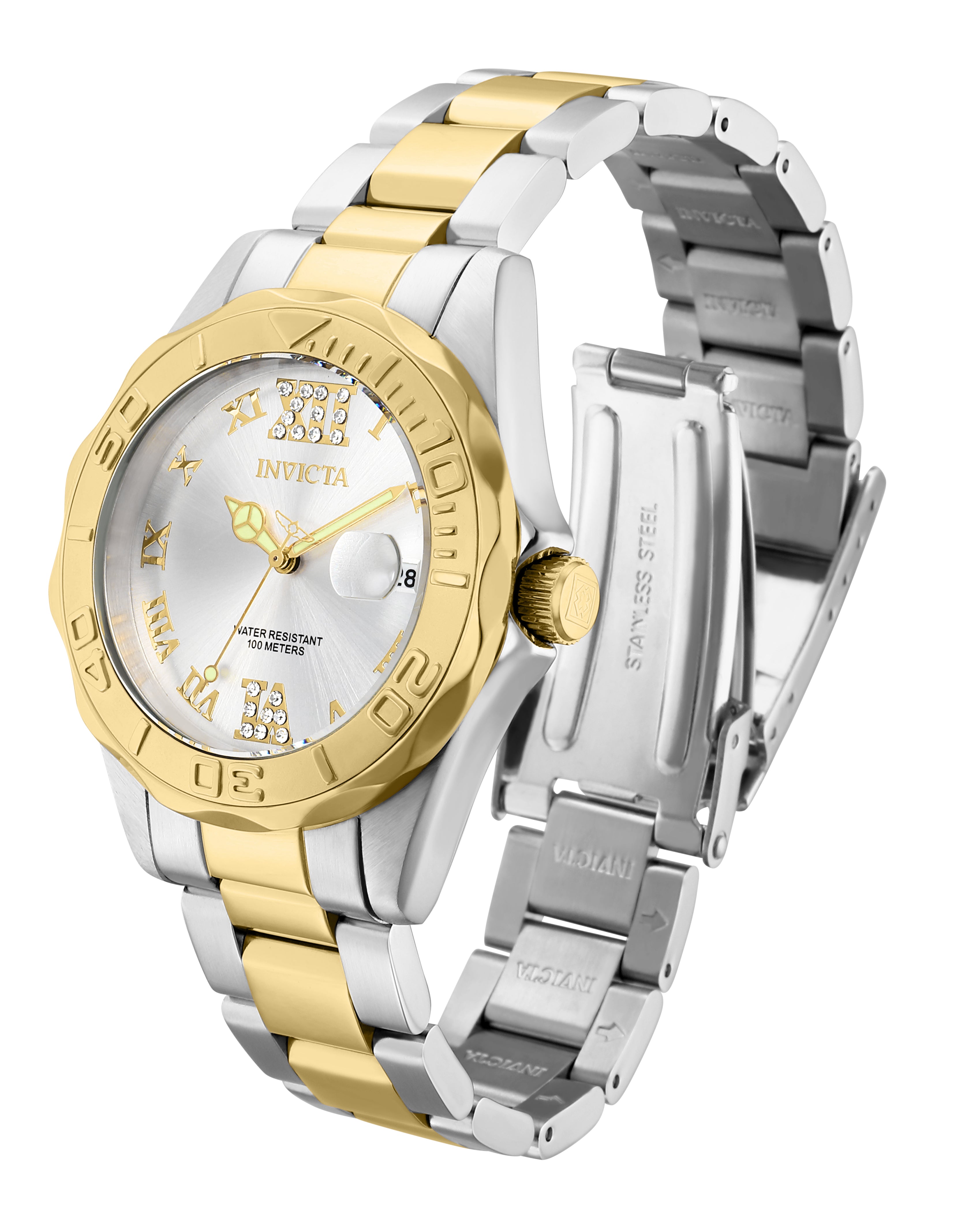 Invicta Pro Diver Brinevale Women's Watch - 38mm, Steel, Gold (12852)