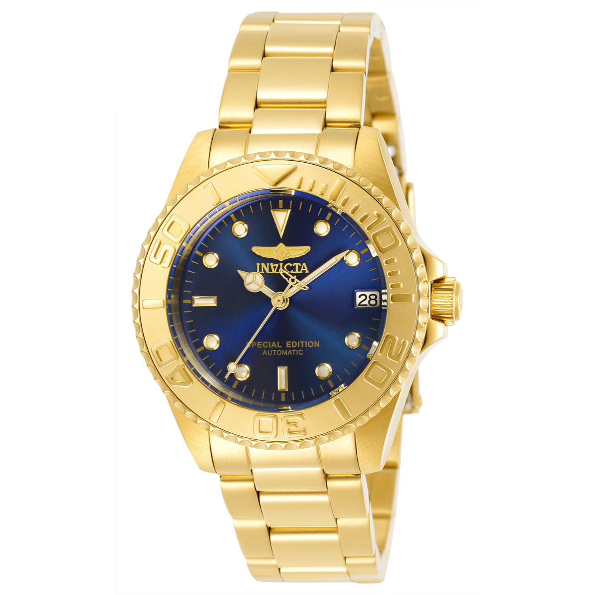Invicta Pro Diver Automatic Unisex Watch - 36mm, Gold (30607)