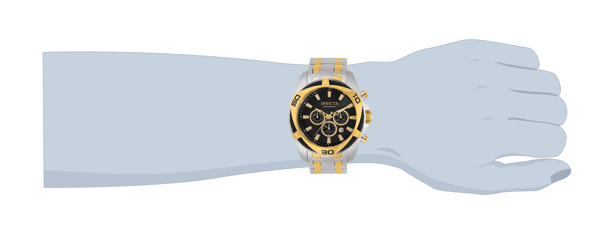 Invicta Bolt Tensora Men's Watch - 50mm, Steel, Gold (34124)