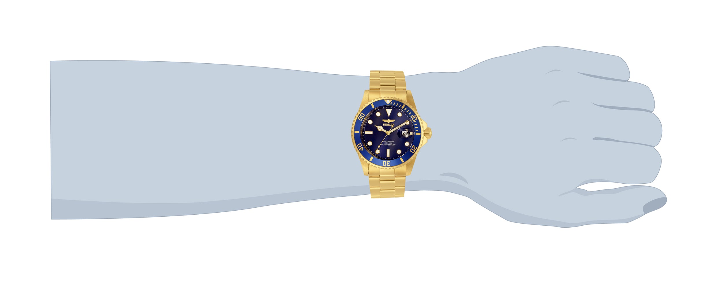 Invicta Pro Diver Men's Watch - 42mm, Gold (33270)
