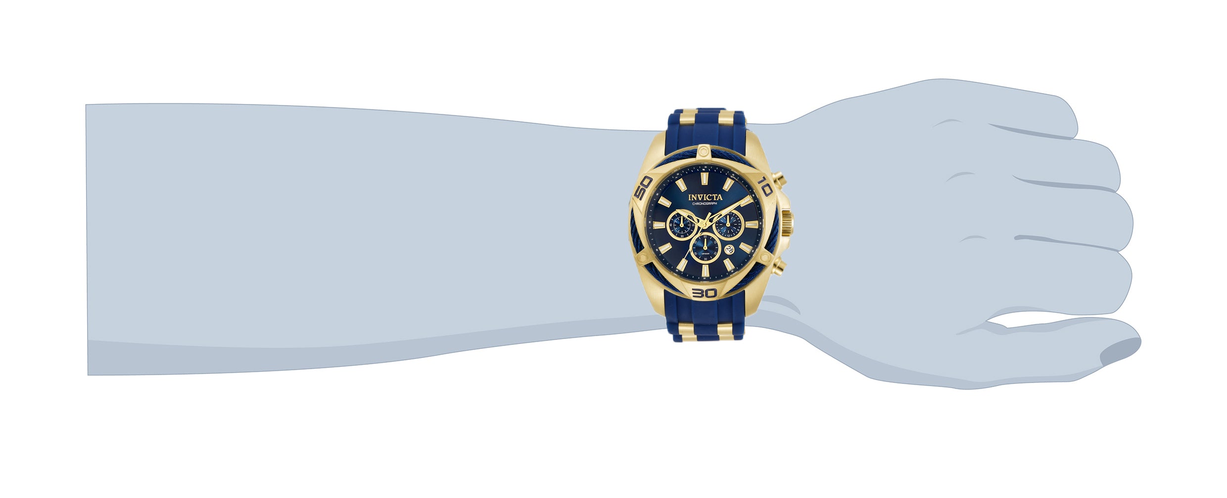 Invicta Bolt Vanguard Men's Watch - 50mm. Gold, Blue (34139)