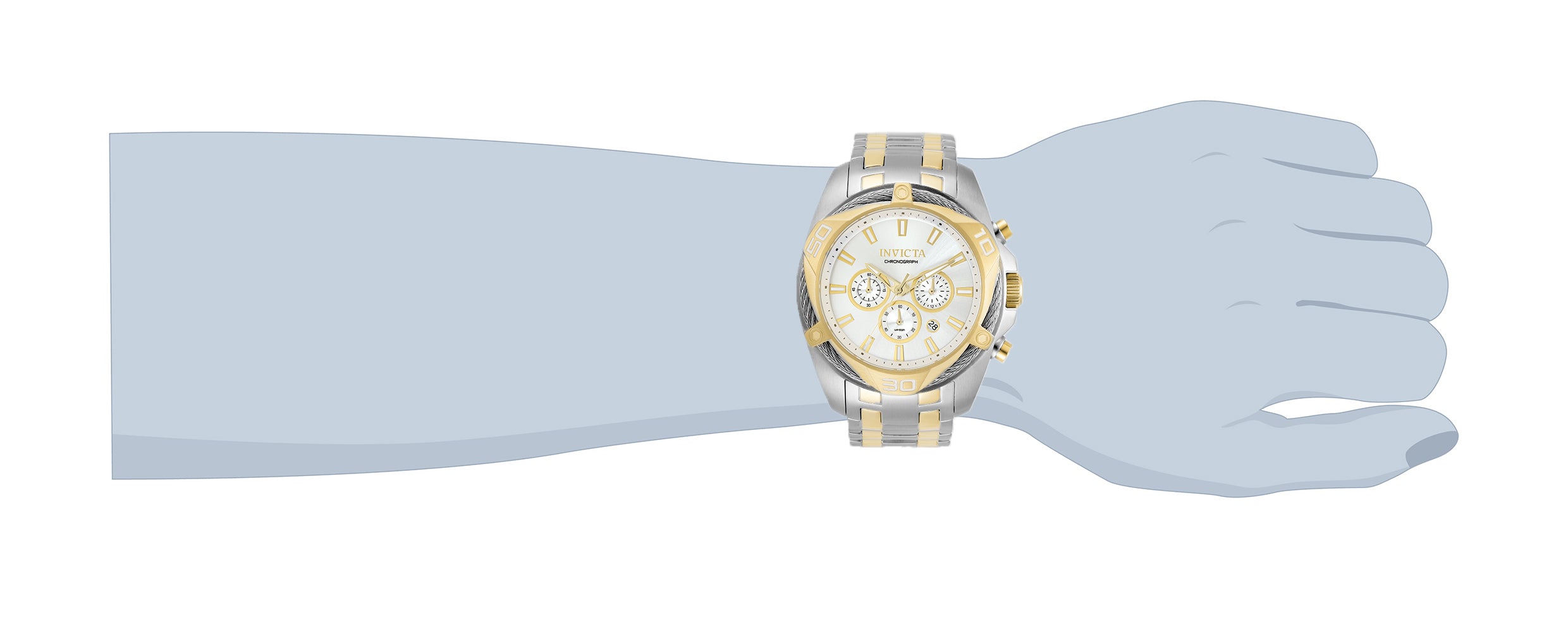 Invicta Bolt Tensora Men's Watch - 50mm, Steel, Gold (34126)