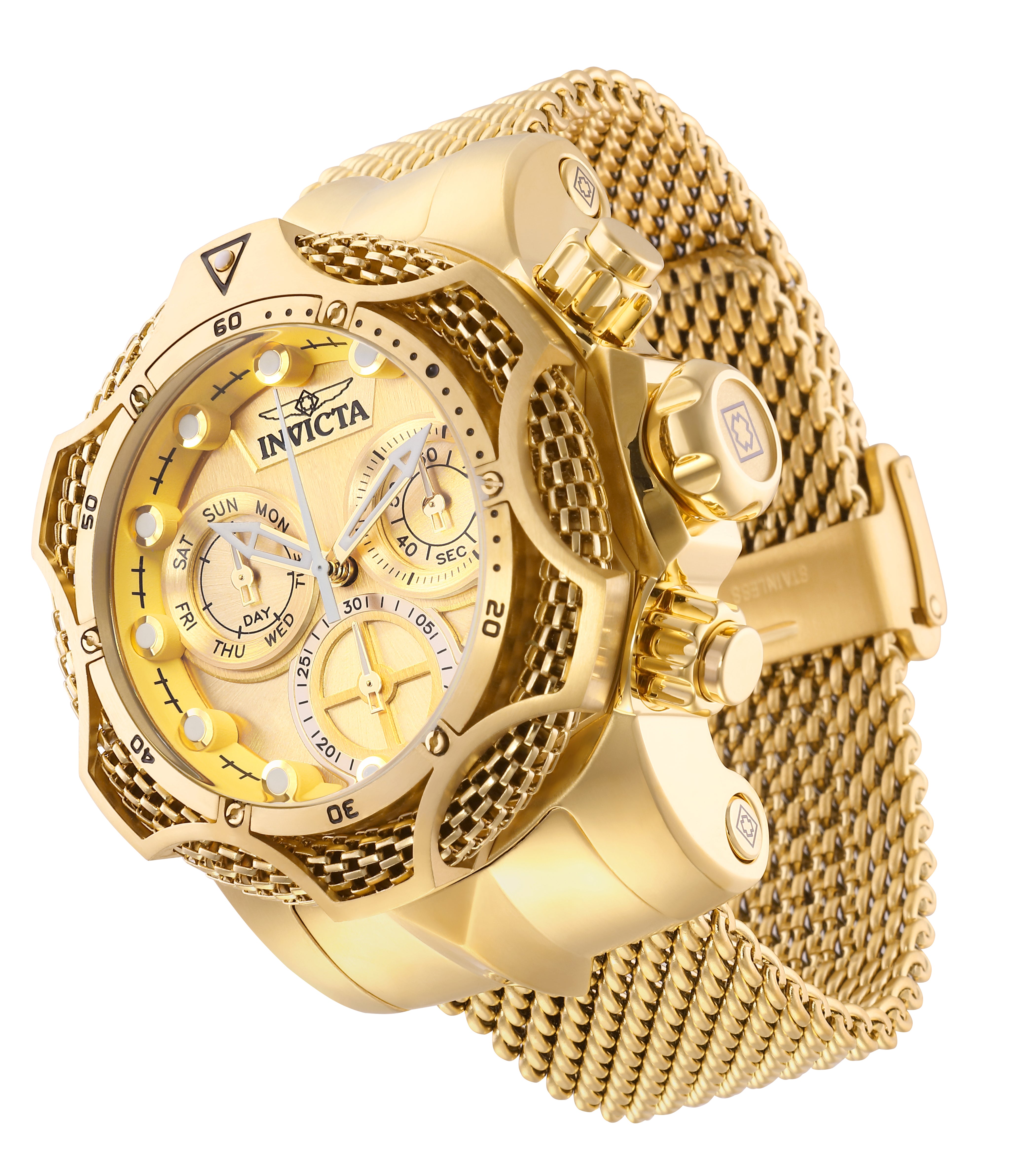 Invicta Venom Swiss Ronda Z60 FE Caliber Men's Watch - 52.5mm. Gold (32903)