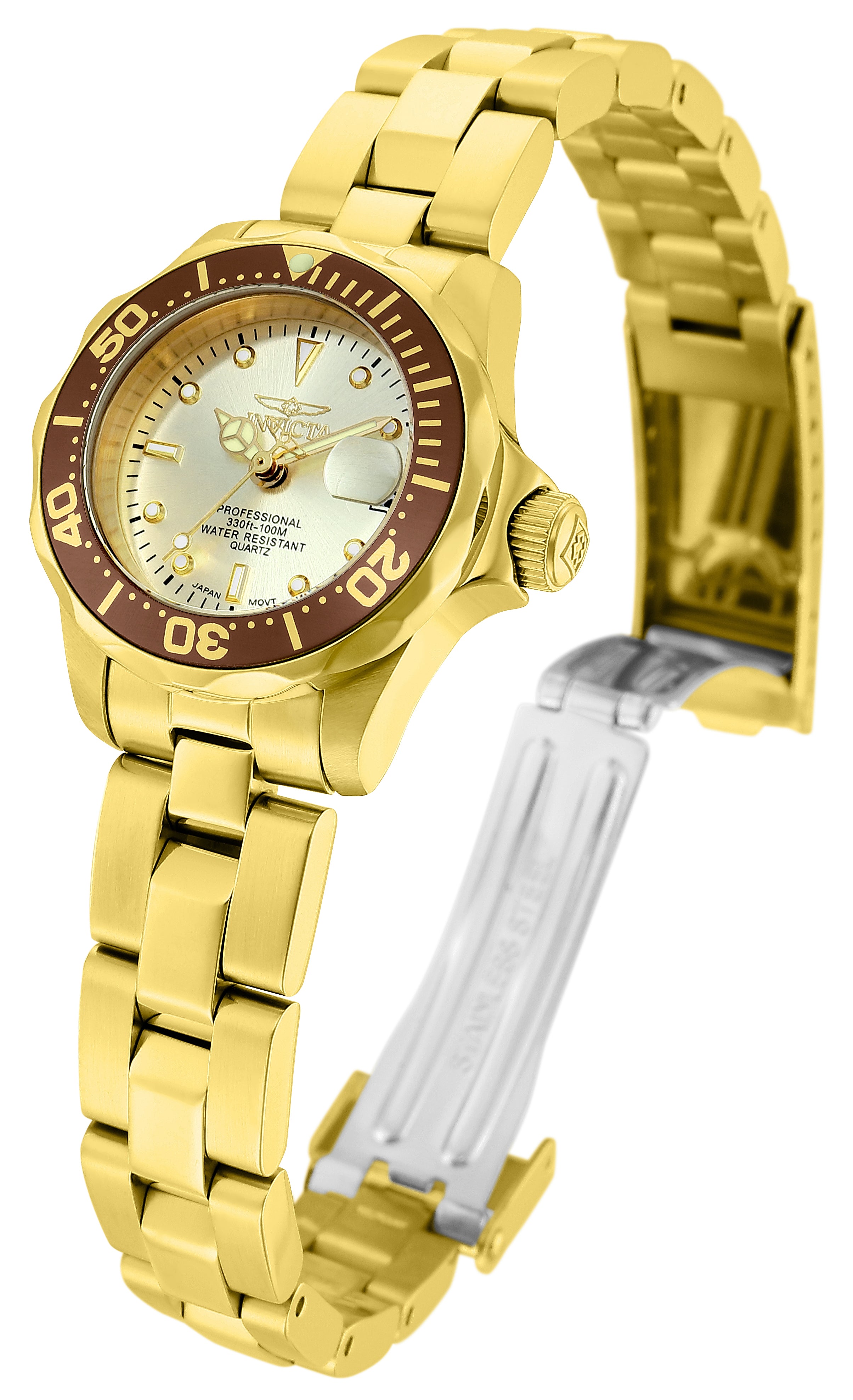 Invicta Pro Diver Women's Watch - 23.5mm, Gold (12527)