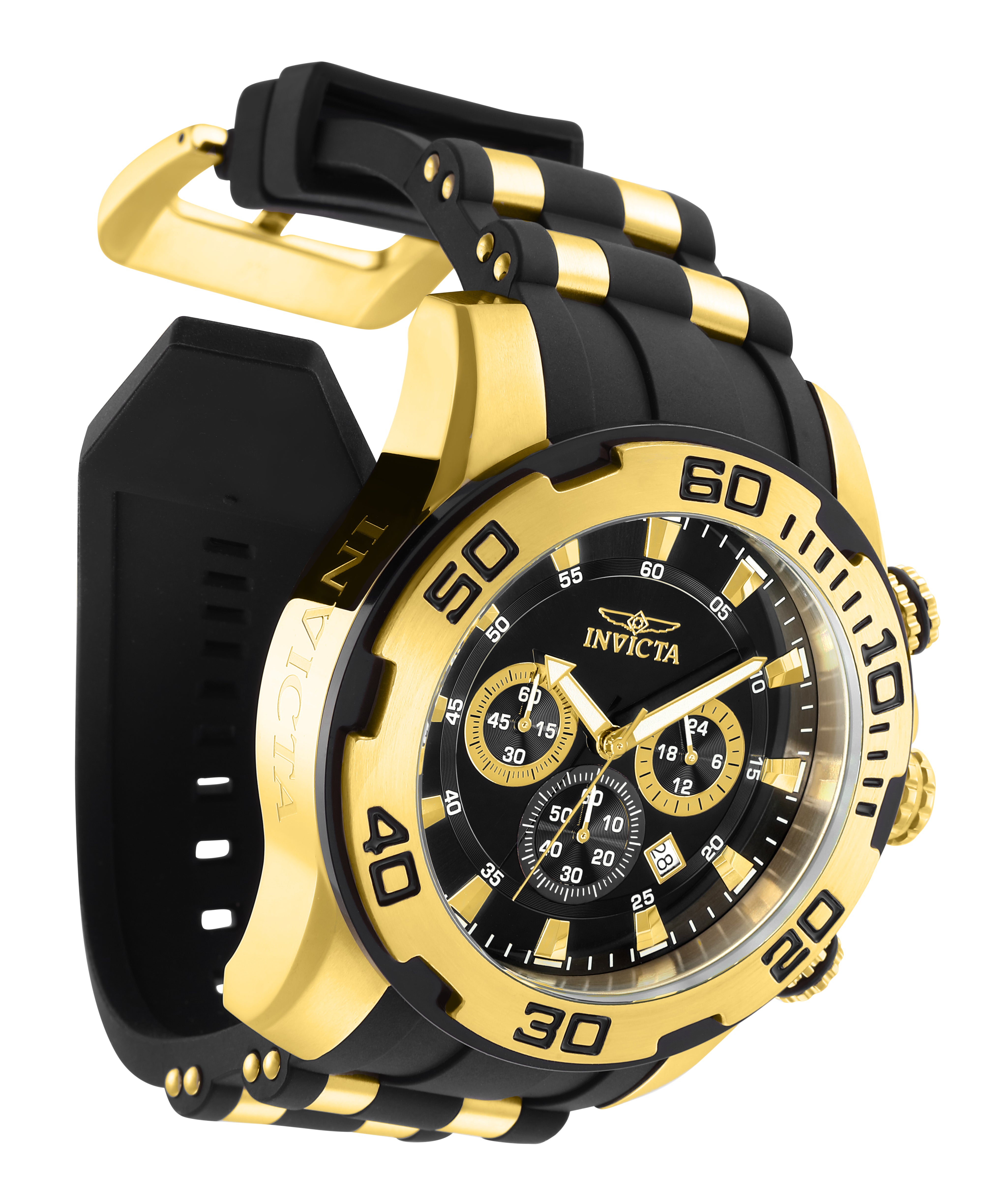 Invicta Pro Diver SCUBA Men's Watch - 50mm, Gold, Black (22312)