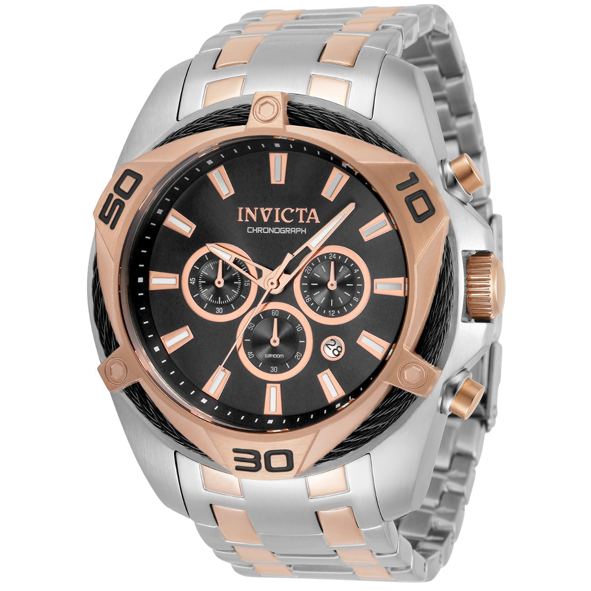 Invicta Bolt Tensora Men's Watch - 50mm, Steel, Rose Gold (ZG-34129)