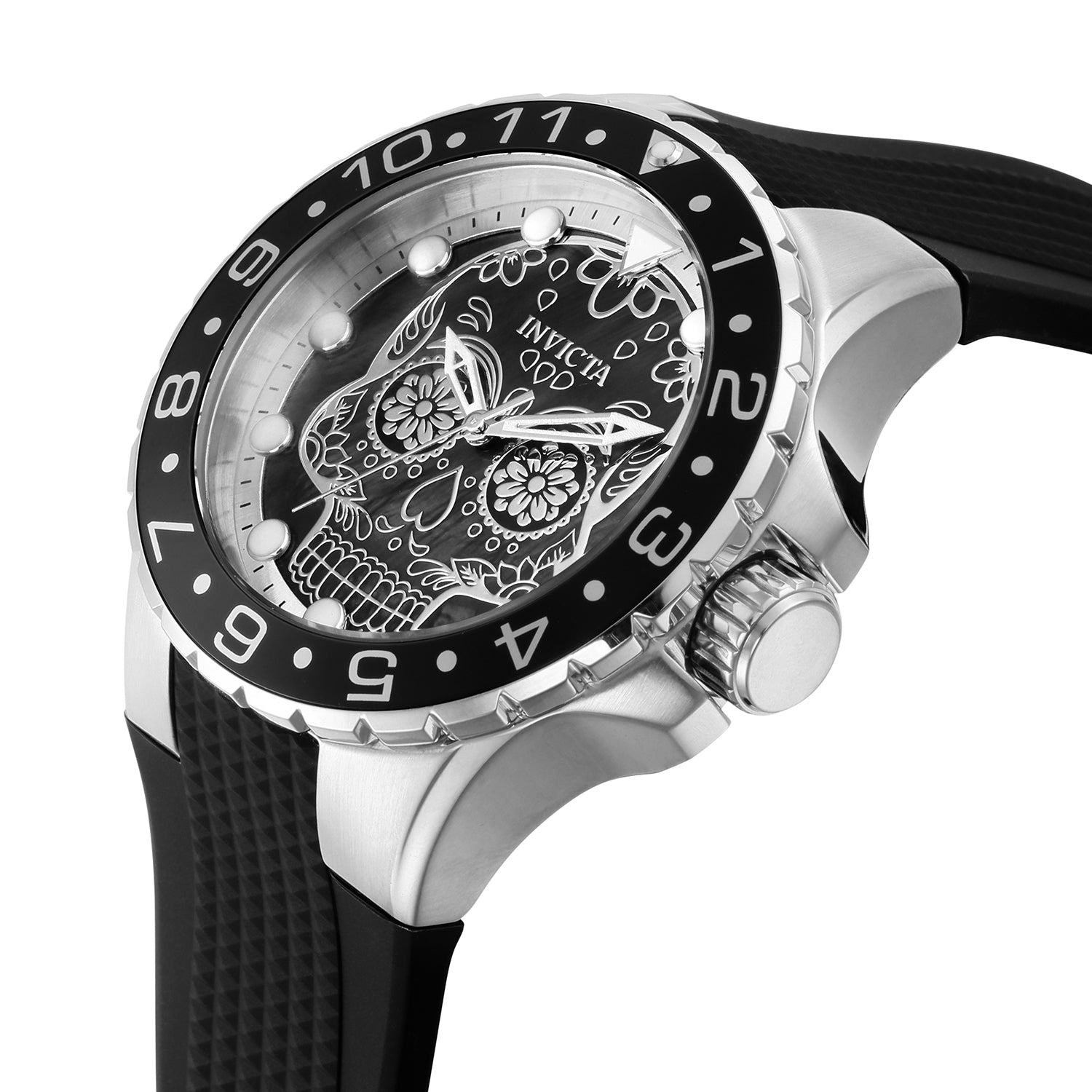 Invicta Aviator Dia De Los Muertos Men's Watch w/ Mother of Pearl Dial - 50mm. Black (36855)