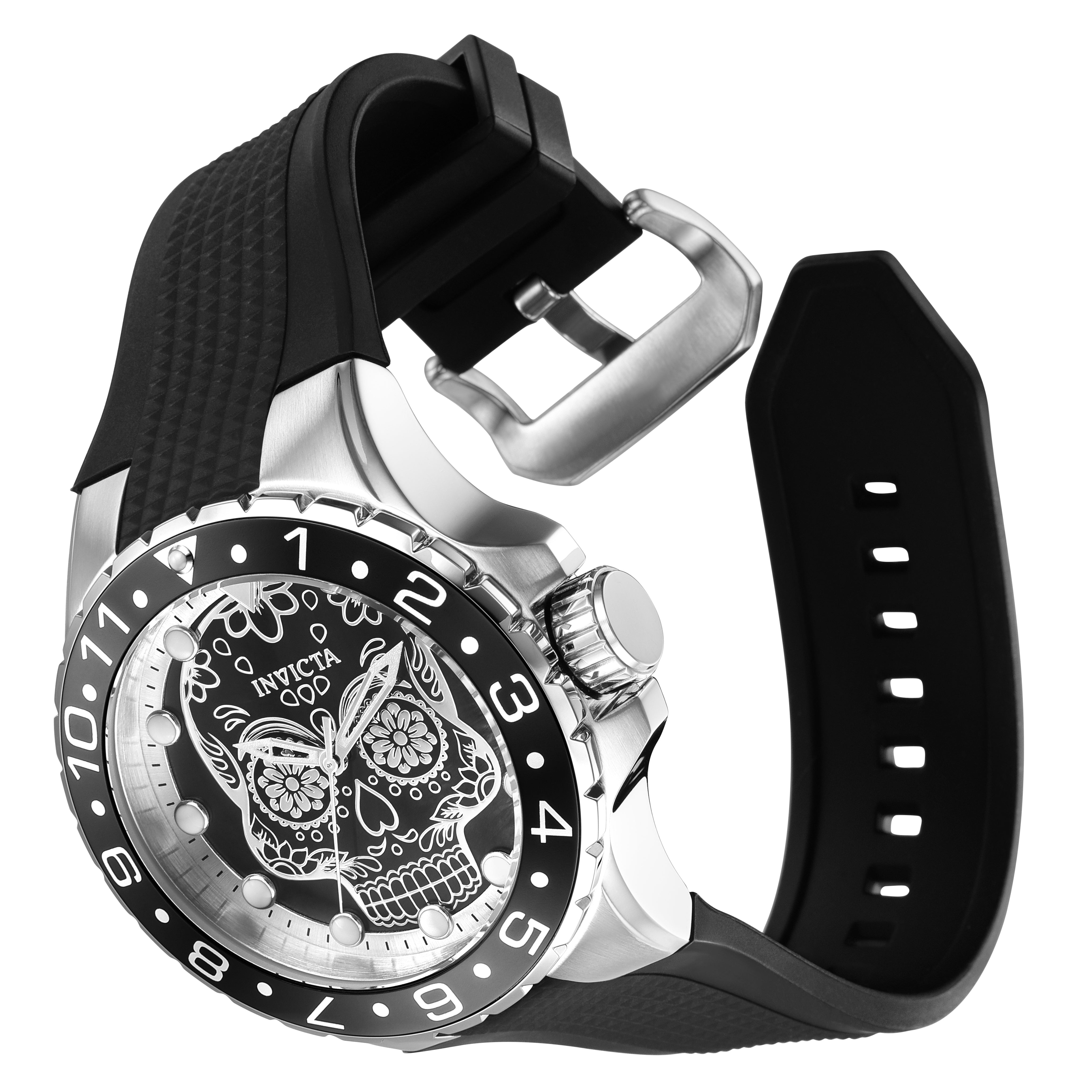 Invicta Aviator Dia De Los Muertos Men's Watch w/ Mother of Pearl Dial - 50mm. Black (36855)