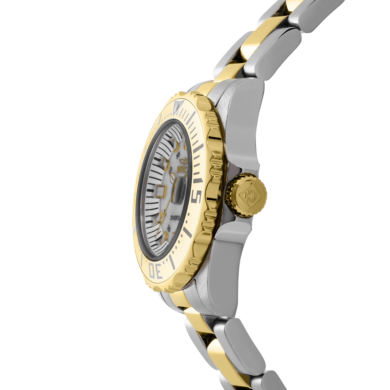 Invicta Pro Diver Swiss Ronda 585 Caliber Women's Watch w/ Mother of Pearl Dial - 30mm, Gold (6895)