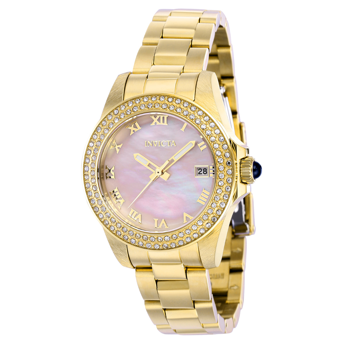 Invicta Angel Serenor Women's Watch w/ Mother of Pearl Dial - 34mm, Gold (ZG-41551)