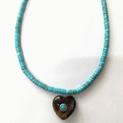 Invicta Angel Women's Necklace - Turquoise, Stone Heart Pendant (MM-00862)