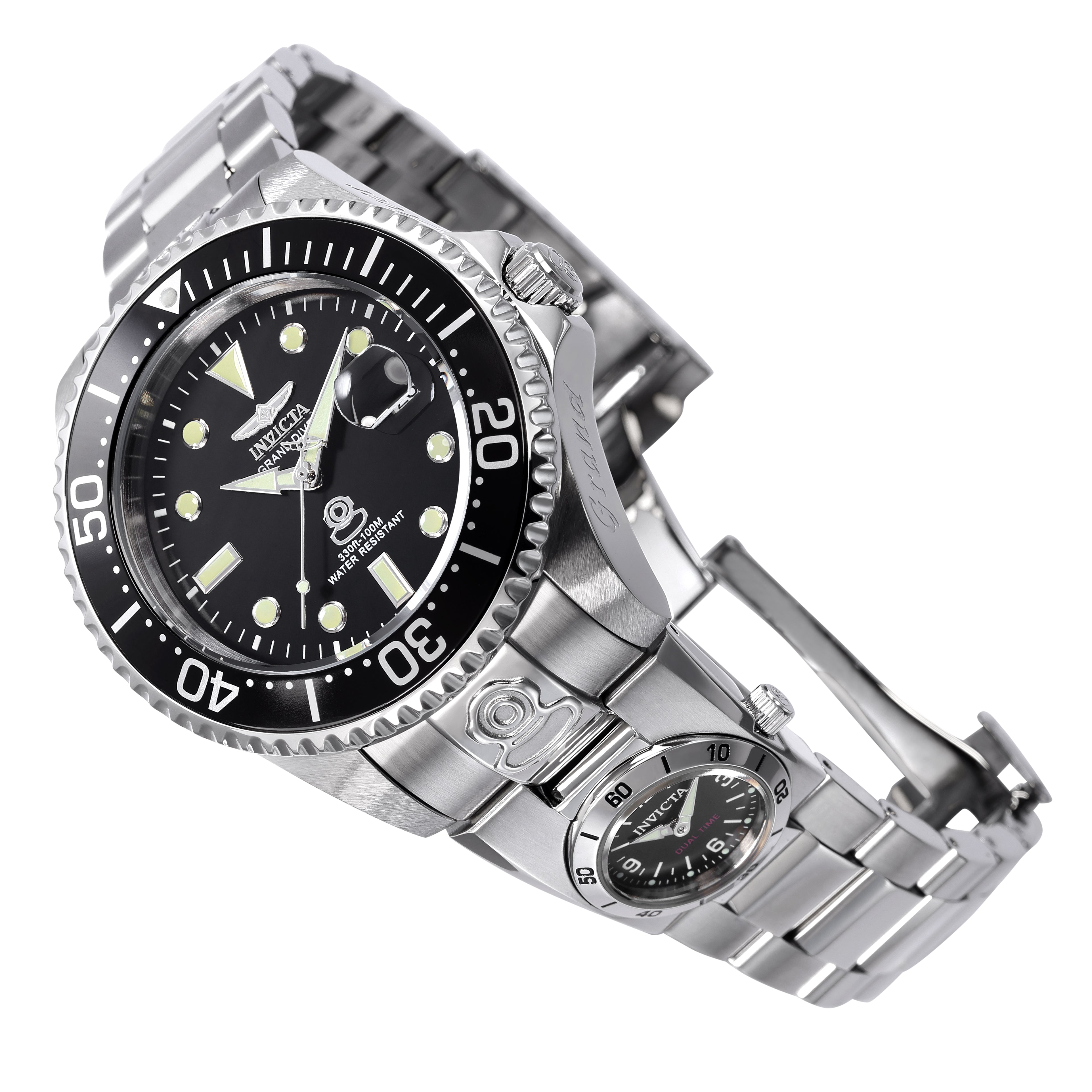Invicta Dual Time Grand Diver Automatic Men's Watch - 47mm. Steel (45812)