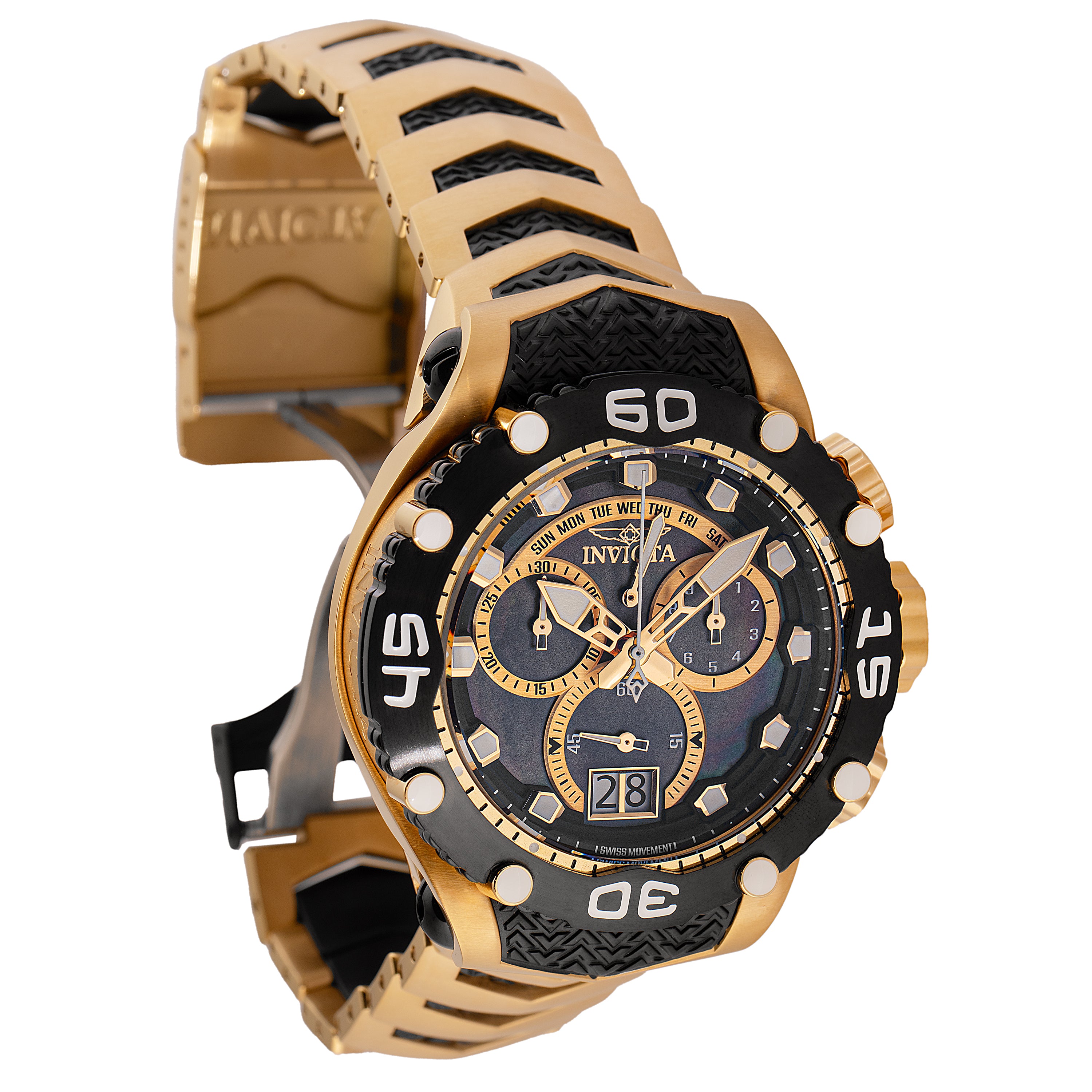 Invicta Subaqua Noma VIII Swiss Ronda 8040.N Caliber Men's Watch w/ Mother of Pearl Dial - 48,5mm, Black, Gold (47292)