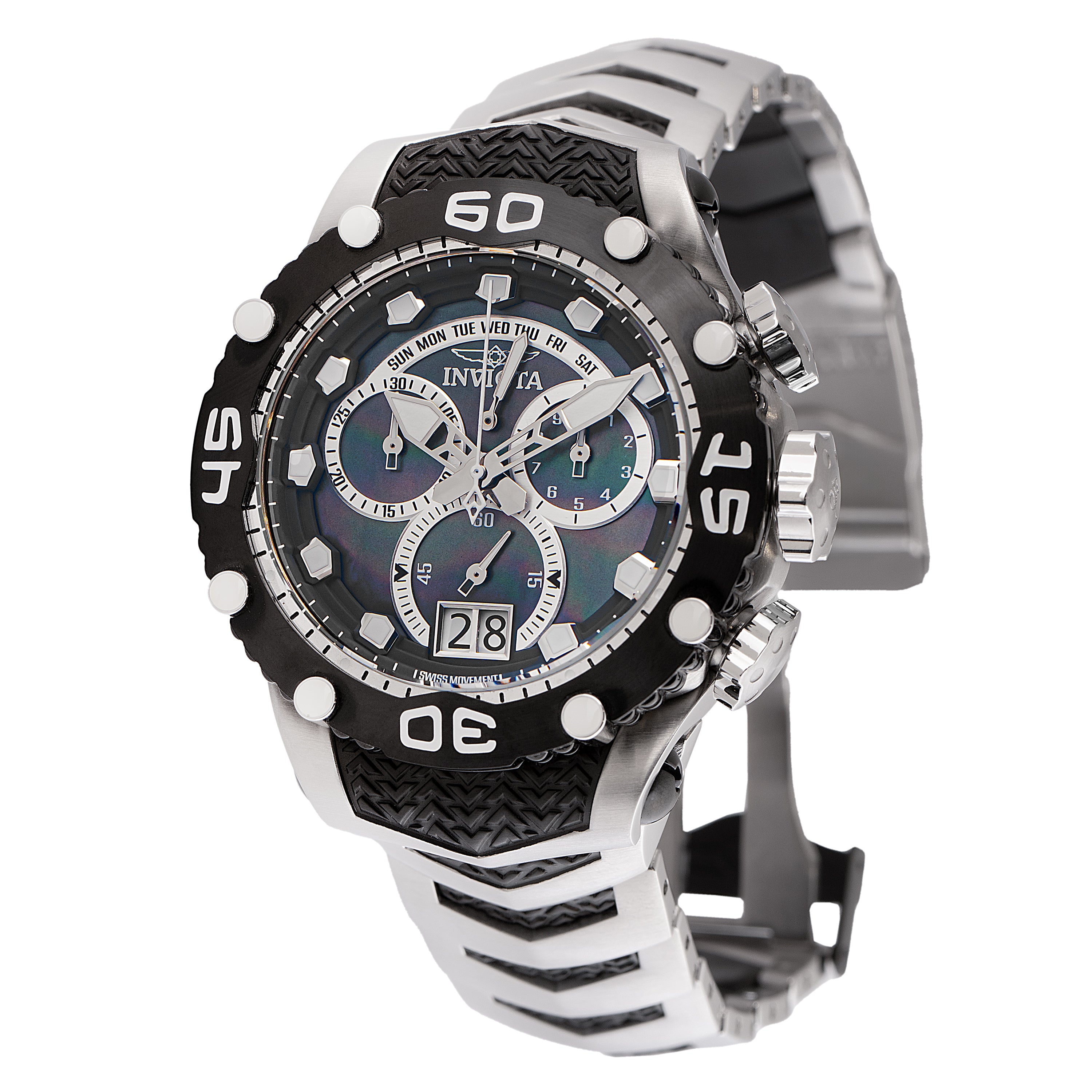 Invicta Subaqua Noma VIII Swiss Ronda 8040.N Caliber Men's Watch w/ Mother of Pearl Dial - 48,5mm, Black, Steel (47291)
