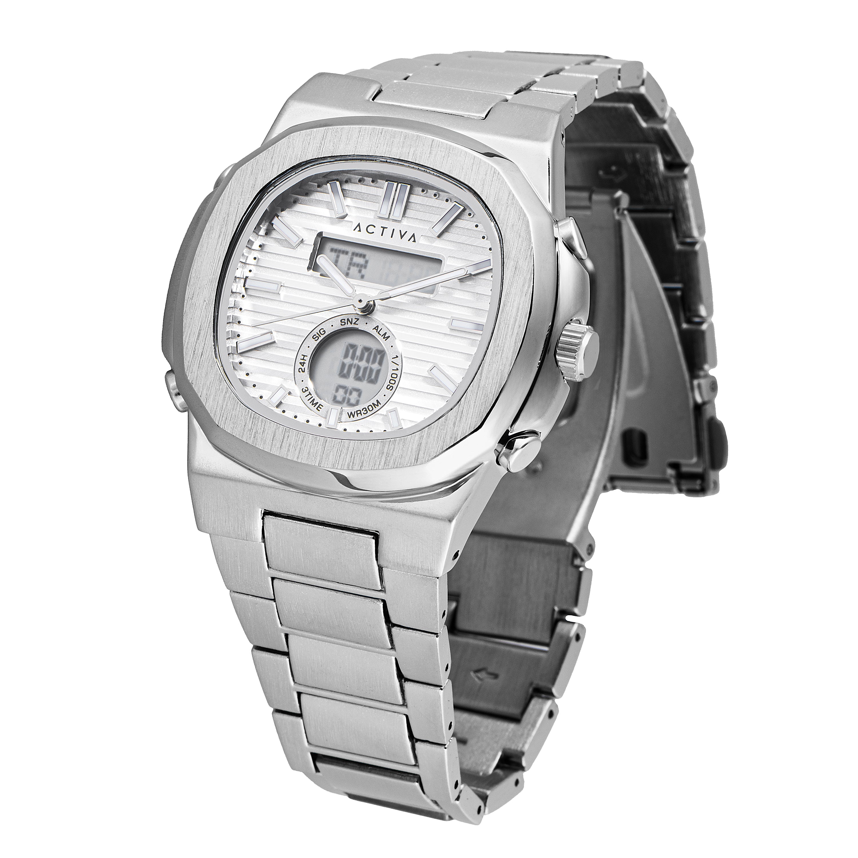 Activa X Invicta Orion Digital Men's Watch - 42.2mm, Silver (ACW2279-003)