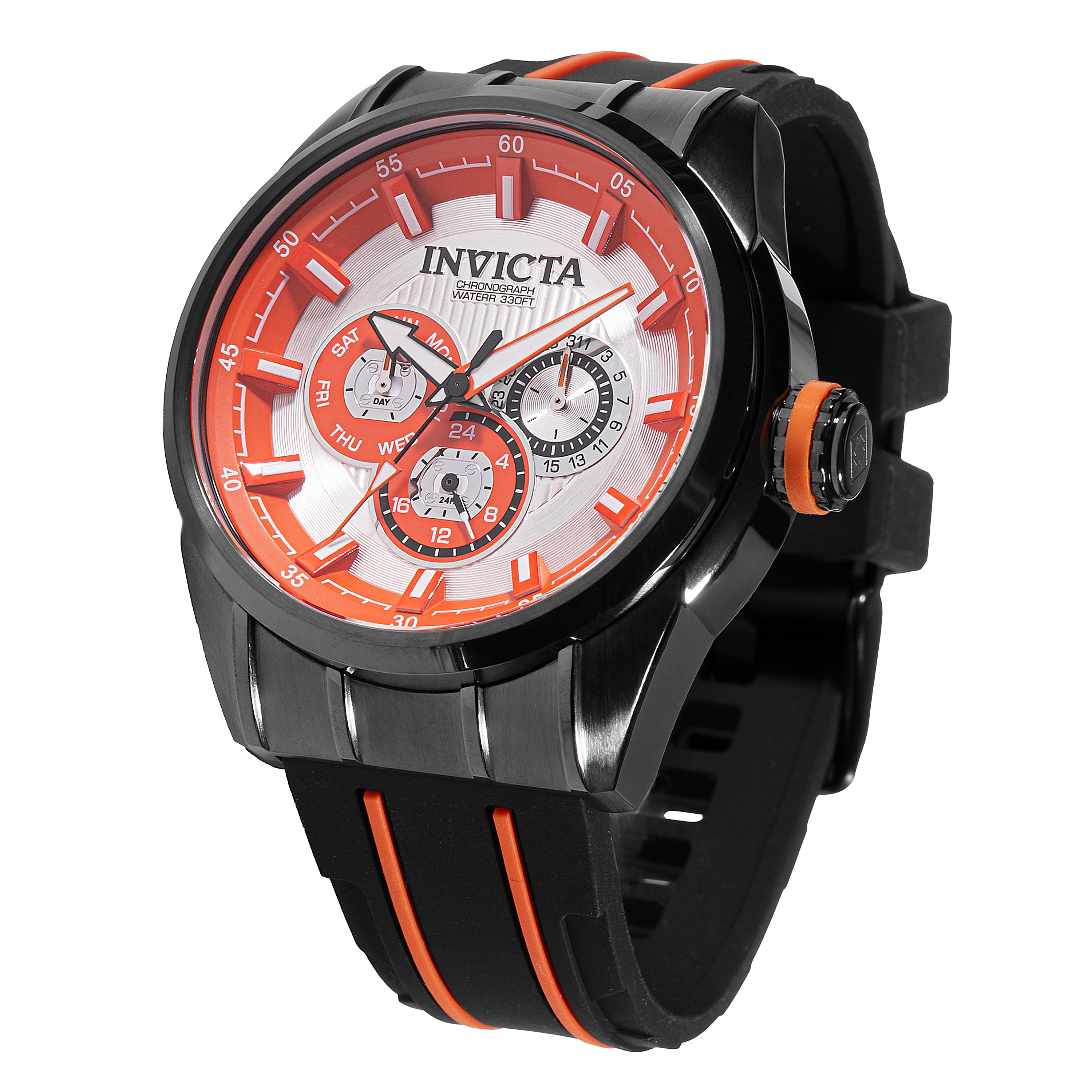 Invicta Speedway Trackline Men's Watch - 48mm. Orange, Black (49054)