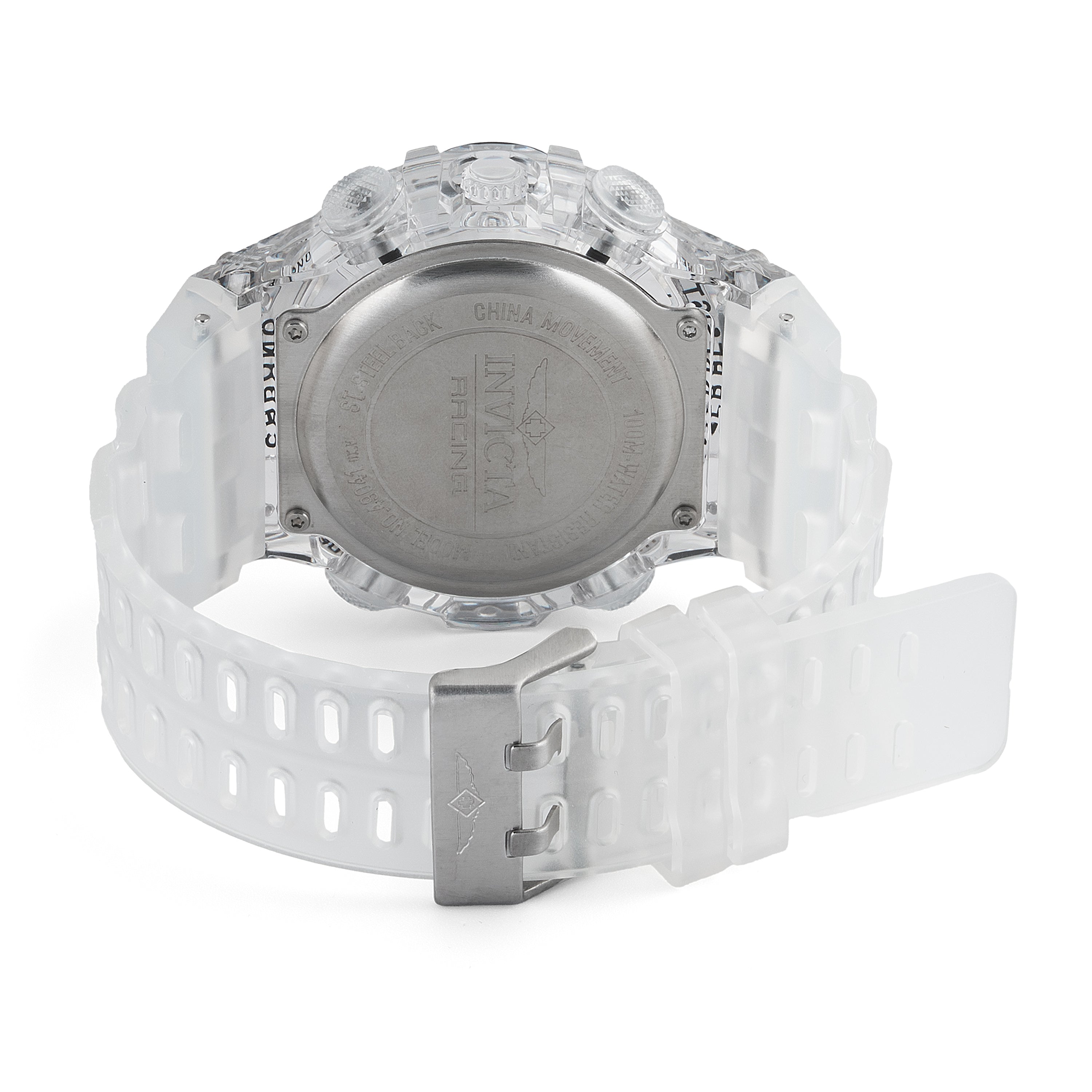 Invicta Invicta Racing Burnout Digital Men's Watch - 52mm, Transparent, White (49041)