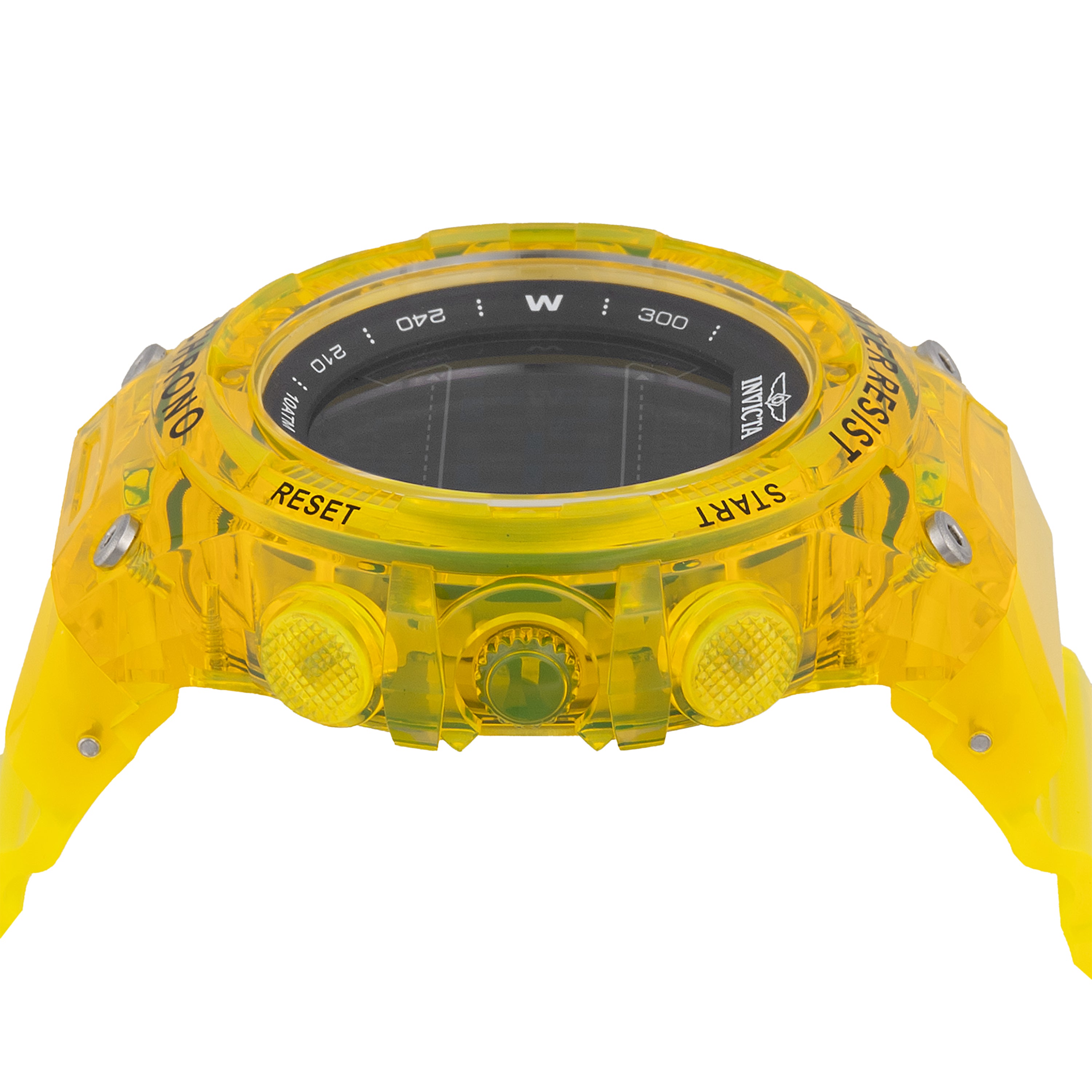 Invicta Racing Burnout Digital Men's Watch - 52mm. Transparent. Yellow (49044)