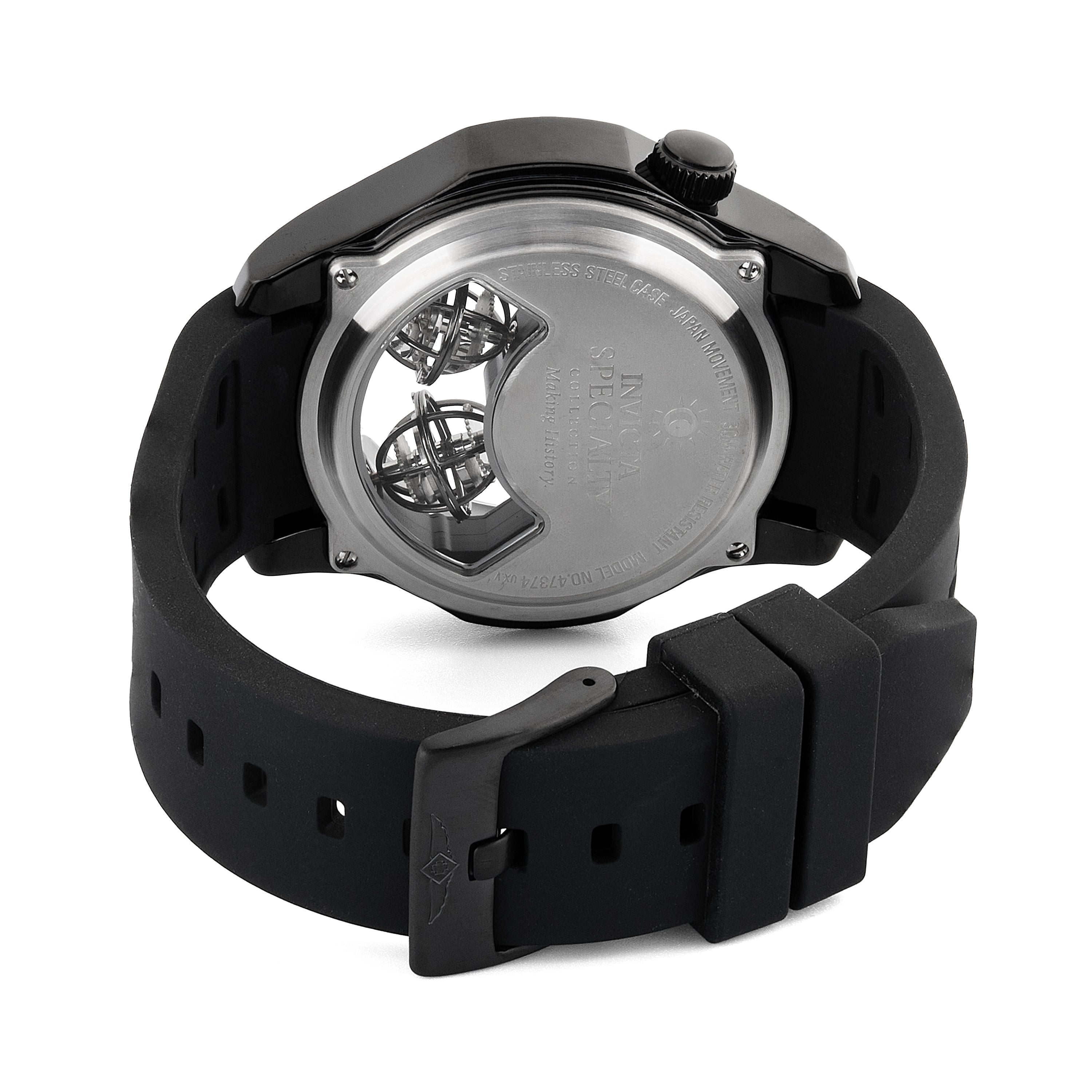 Invicta Specialty Twin-Axis Men's Watch w/ Skeleton Dial - 46mm. Black (47374)