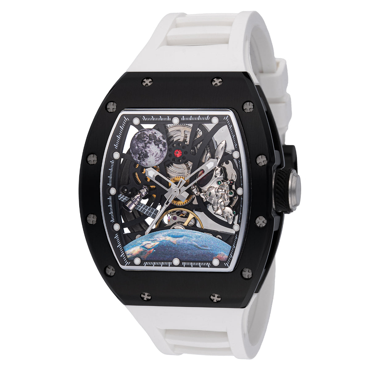 Open Box Invicta S1 Rally Interstellar Automatic Men's Watch w/ Skeleton Dial - 41mm. White (AIC-49010)