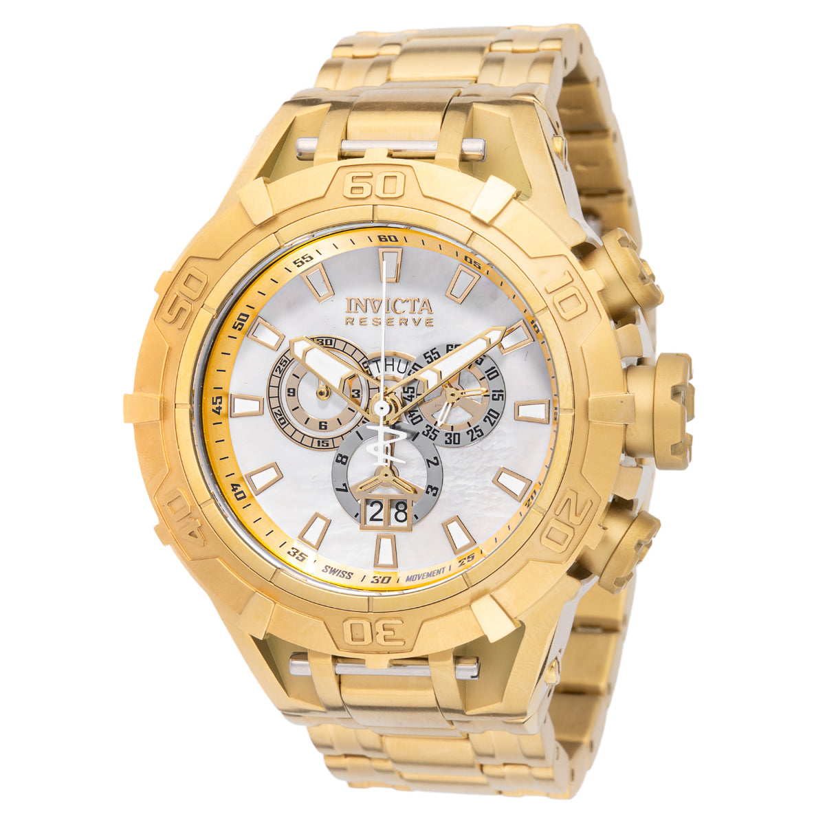 Invicta Reserve Specialty Subaqua Swiss Ronda 5050.C Caliber Men's Watch w/ Mother of Pearl Dial - 54mm. Gold (49375)