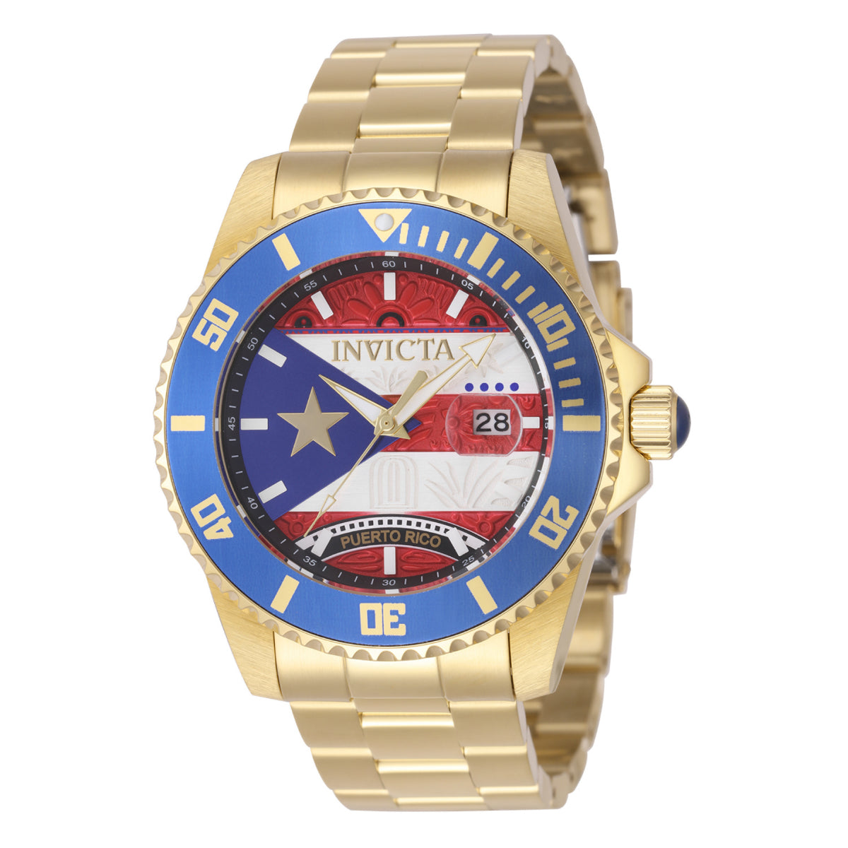 Invicta Pro Diver Puerto Rico Edition Men's Watch - 44mm. Gold (49612)