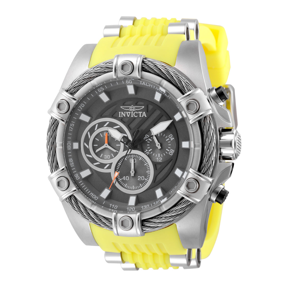 Open Box Invicta Bolt Men's Watch - 52mm, Steel,Yellow (AIC-49811)